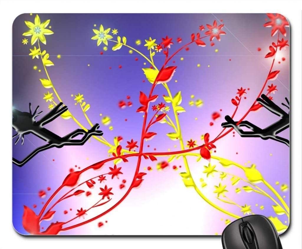 Premium Cat and Floral Design Mouse Pad - Non-Slip Gaming Mousepad with Cute Kitty Pattern for Office, Home & Computer Workstations