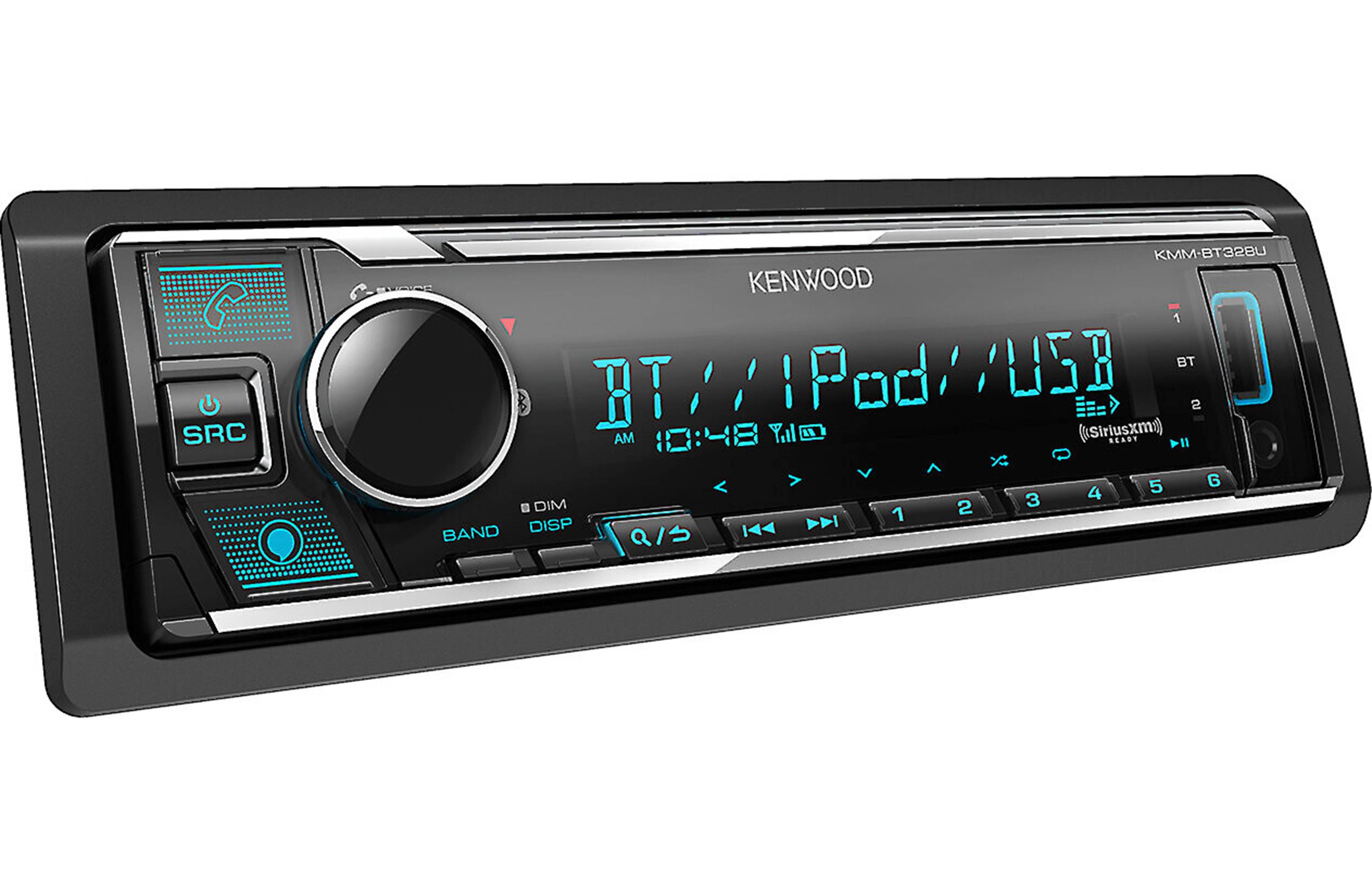 Kenwood KMM BT328U Digital Media Receiver with Bluetooth - Car Stereo System for Music Streaming & Hands-Free Calling