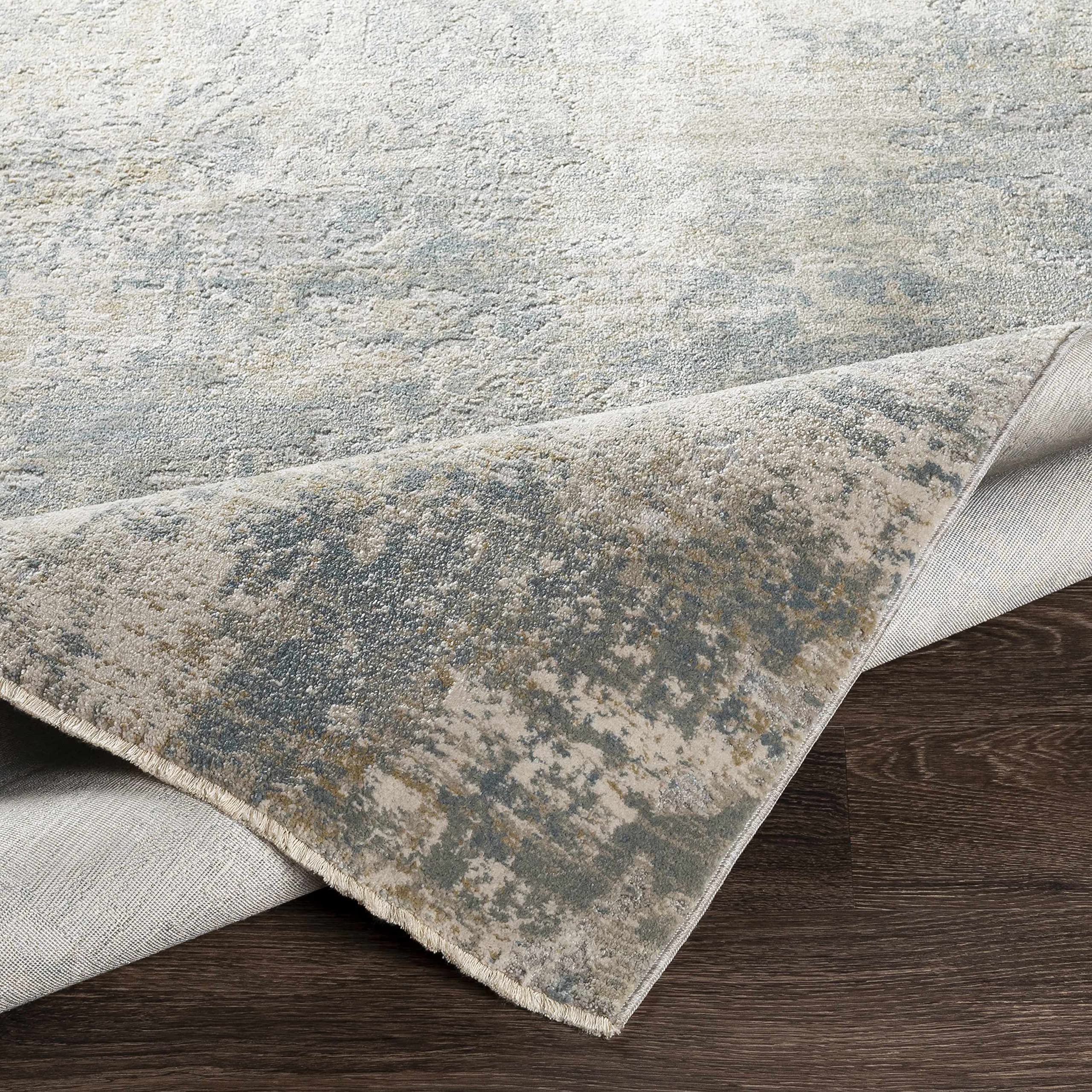 Hauteloom Pialba Modern Area Rug for Living Room and Bedroom - Soft Gray & Green - 6'7
