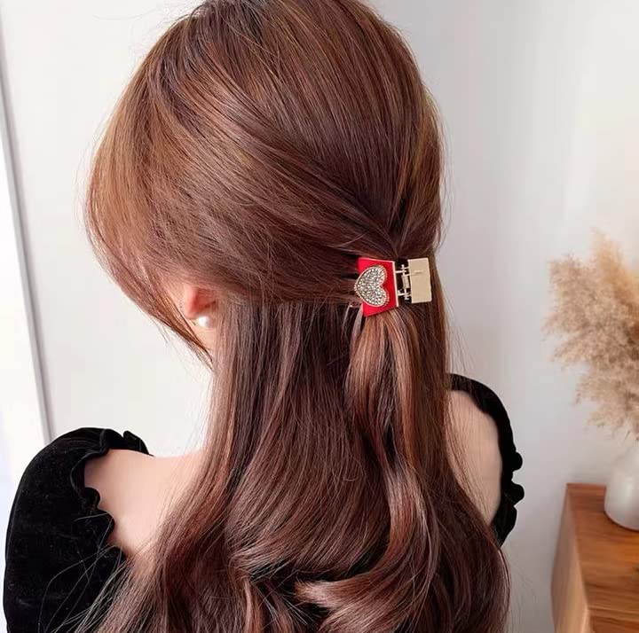 4PCS Small Metal Hair Claw Clips - Silver, Gold, Rose Gold & Black Hair Barrettes for Women - Secure Half Bun & Thin Hair Styling - Perfect for Work, Parties & Everyday Use