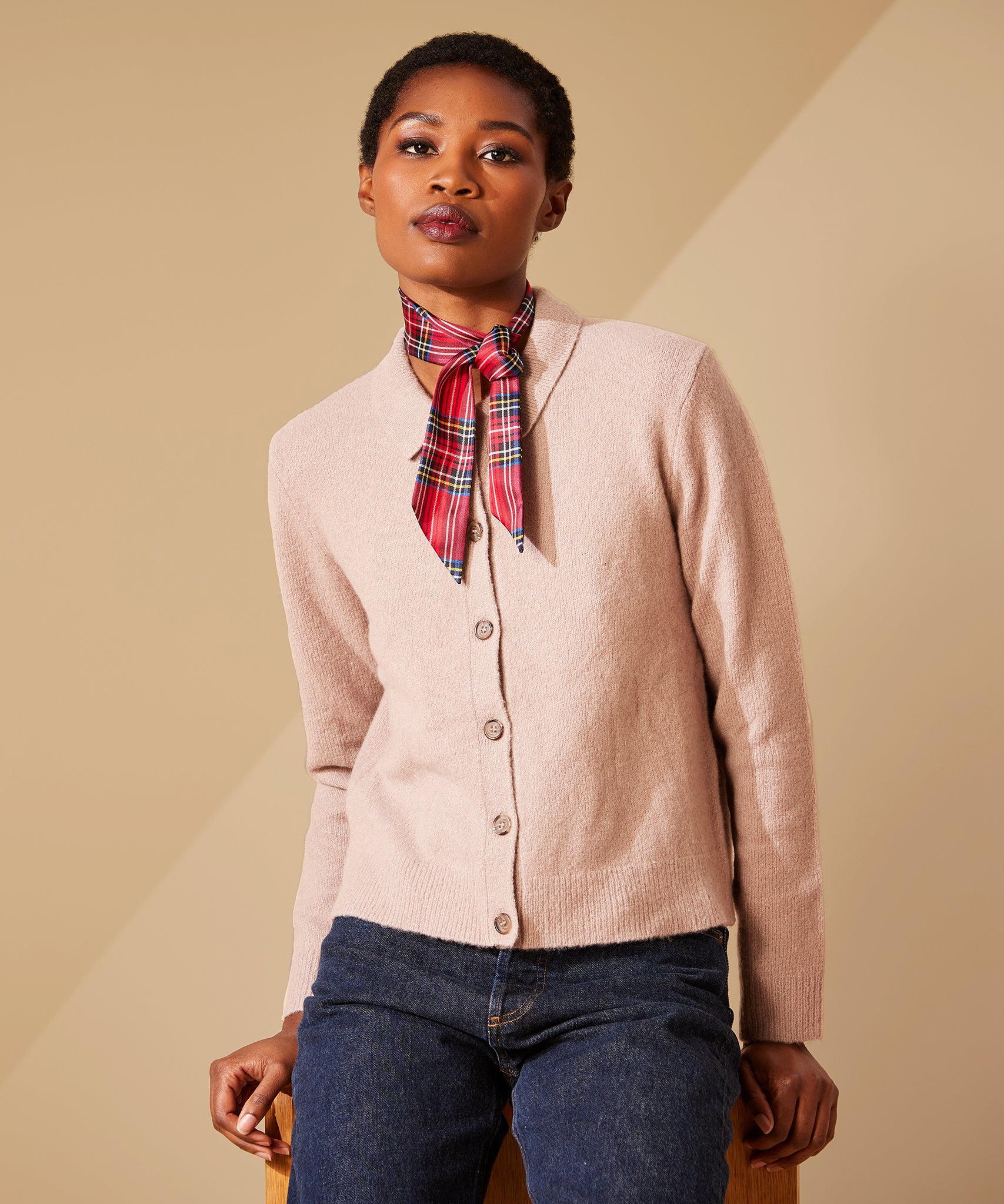 Elegant Plaid Silk Ribbon Scarf for Women - Soft & Lightweight Fashion Accessory - Perfect for Office, Parties & Special Occasions