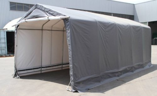 12x20x9 FT Heavy Duty Storage Building with 14.5 oz Premium PVC Cover - Weatherproof Outdoor Shed for Garden Tools, Lawn Equipment & Backyard Storage
