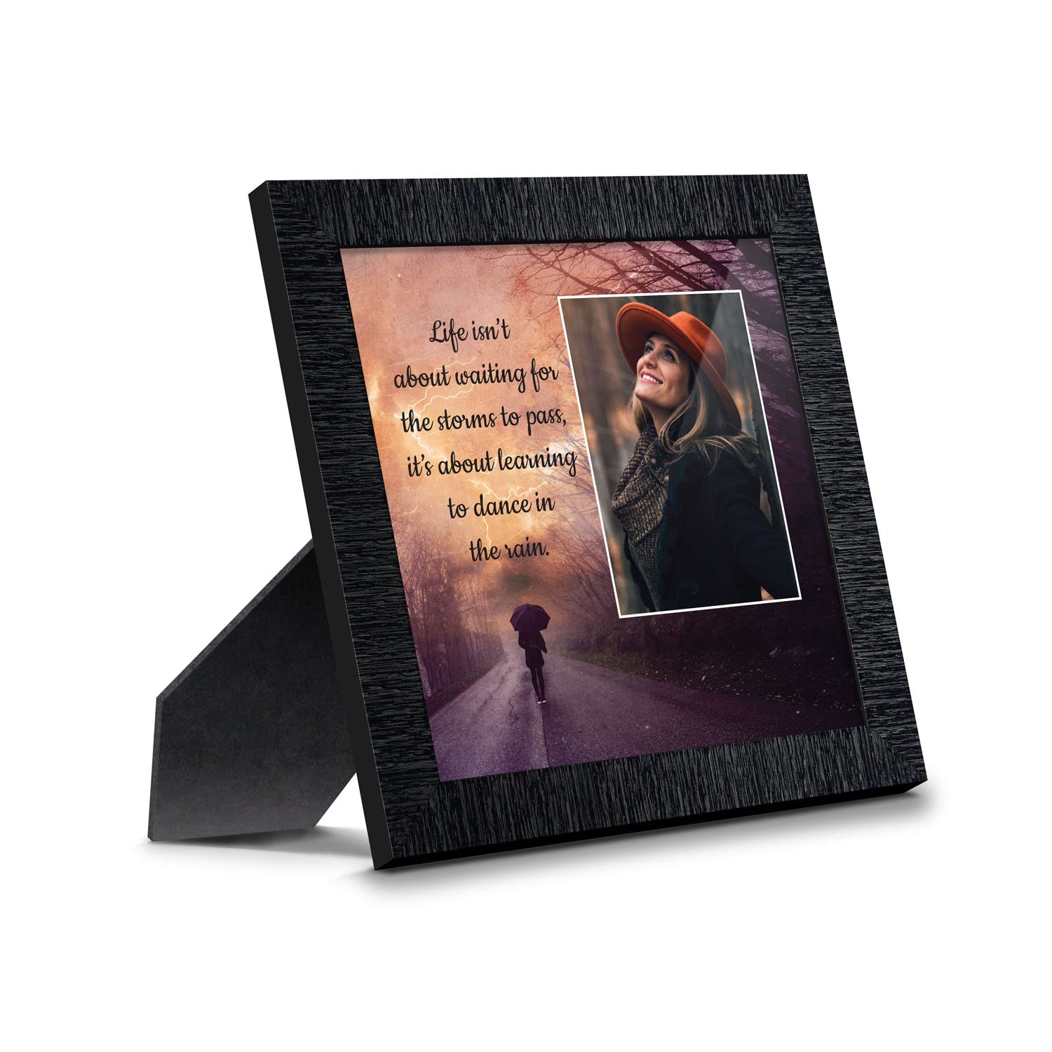 Crossroads Home Décor 'Dancing in The Rain' Inspirational Wall Art - Motivational Gift for Home, Office & Bedroom Decor - Encouragement Quote Sign for Women, Friends & Coworkers