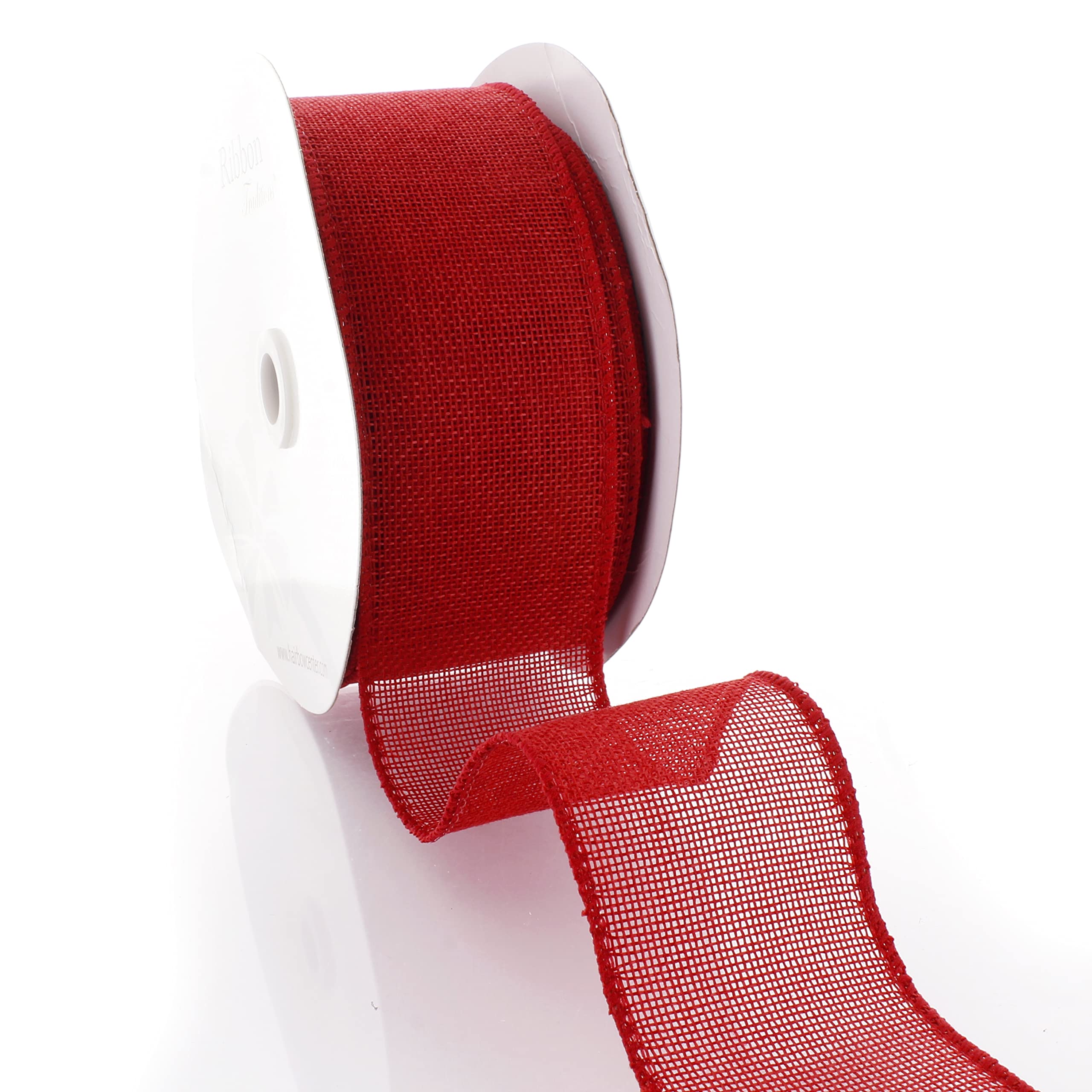 2.5 Inch Wired Burlap Ribbon - Red 10 Yards for DIY Hair Bows, Gift Wrapping & Crafts | Premium Decorative Ribbon for Weddings, Parties & Home Decor