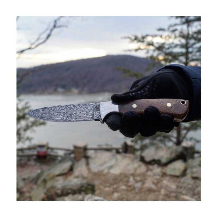 Drop Point Classic Utility Hunting Knife & Survival Multi-Tool Paracord Bracelet Set (2-Piece) - Perfect for Outdoor Adventures, Camping, Hiking, and Emergency Preparedness