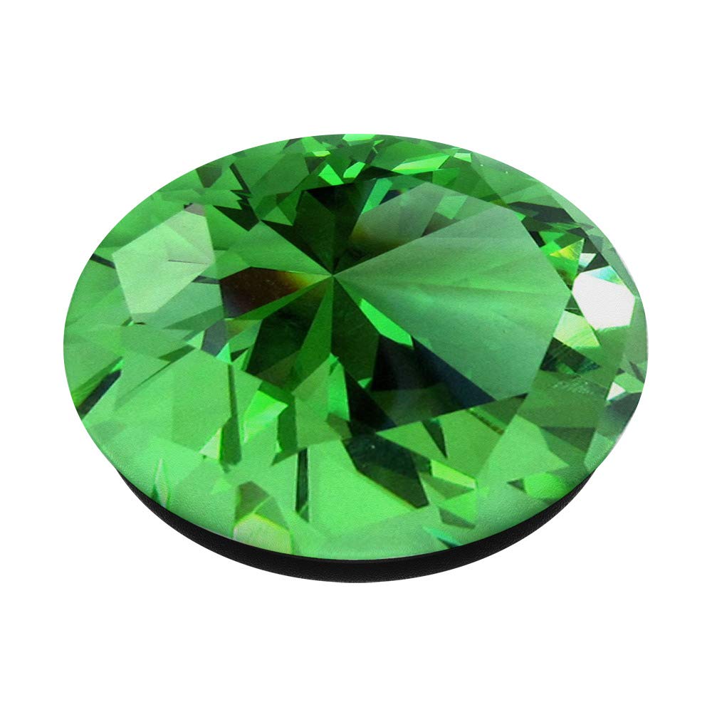 Cool Green Diamond Print Bling Glass PopSockets PopGrip: Swappable Phone & Tablet Grip with Stylish Design for Everyday Use & Travel
