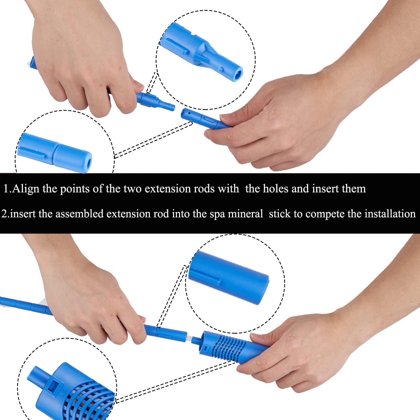 Mineral Purifier Sticks for Hot Tub, Spa, Swimming Pool & Fish Pond Filter Cartridge – 4-Month Longevity, Compatible with All Flow Rates (Blue, 2-Pack) – Ideal for Water Purification in Home Spas, Pools & Aquatic Environments