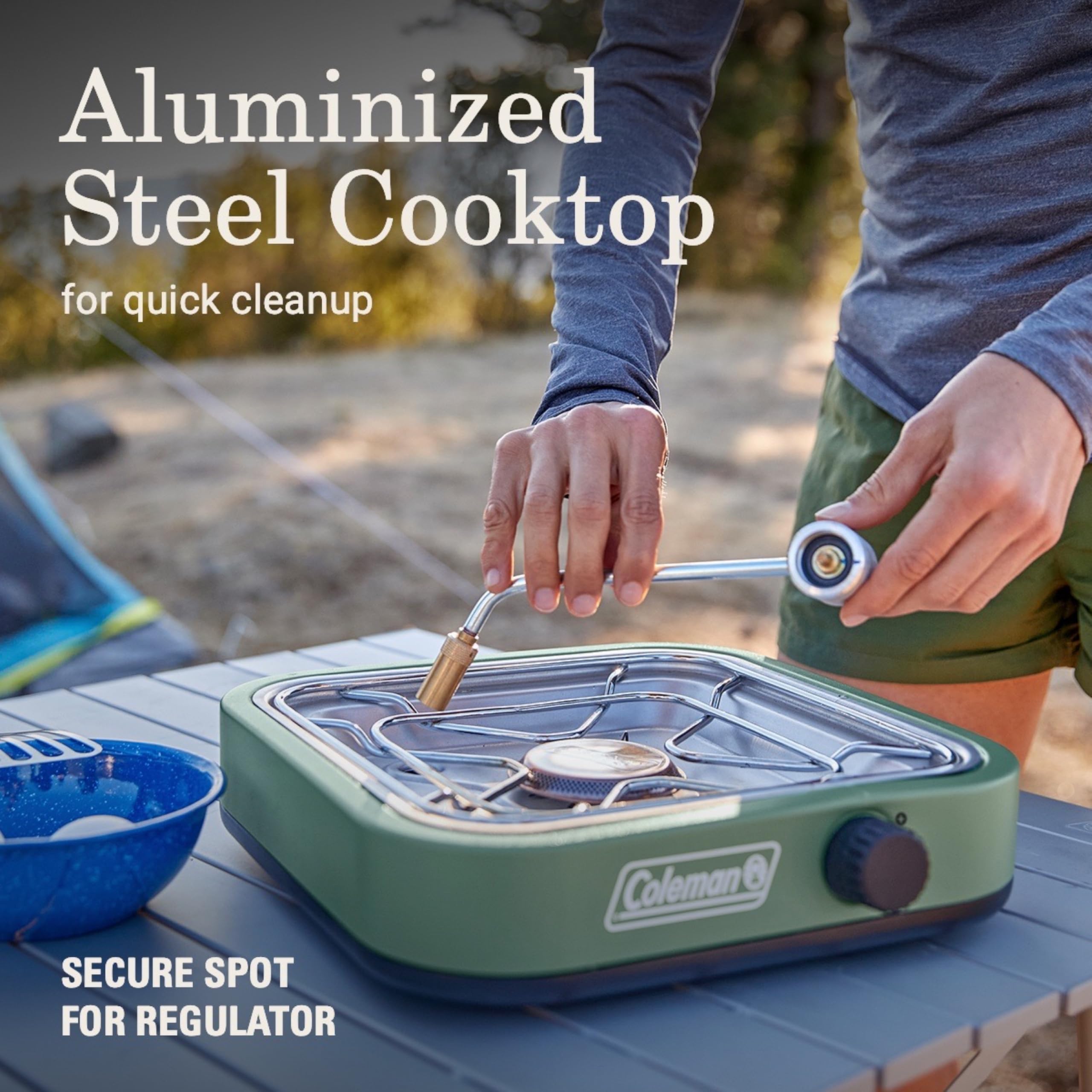 Coleman Cascade 18 Portable Propane Camping Stove - 1 Burner Outdoor Cooking Stove for Camping, Backyard BBQ, Tailgating & Beach Cookouts | Perfect for Outdoor Adventures, Picnics & Festivals