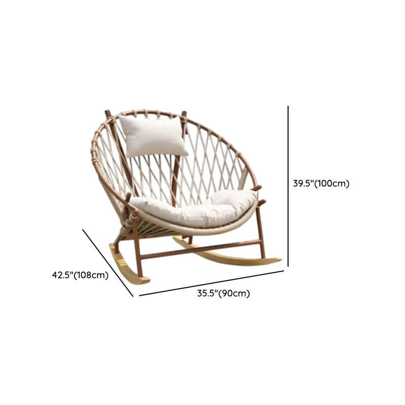 Natural Wood Grain Nursery Recliner with Removable Pillowcase - Comfortable Rocking Chair for Baby's Room, Nursery Decor & Breastfeeding
