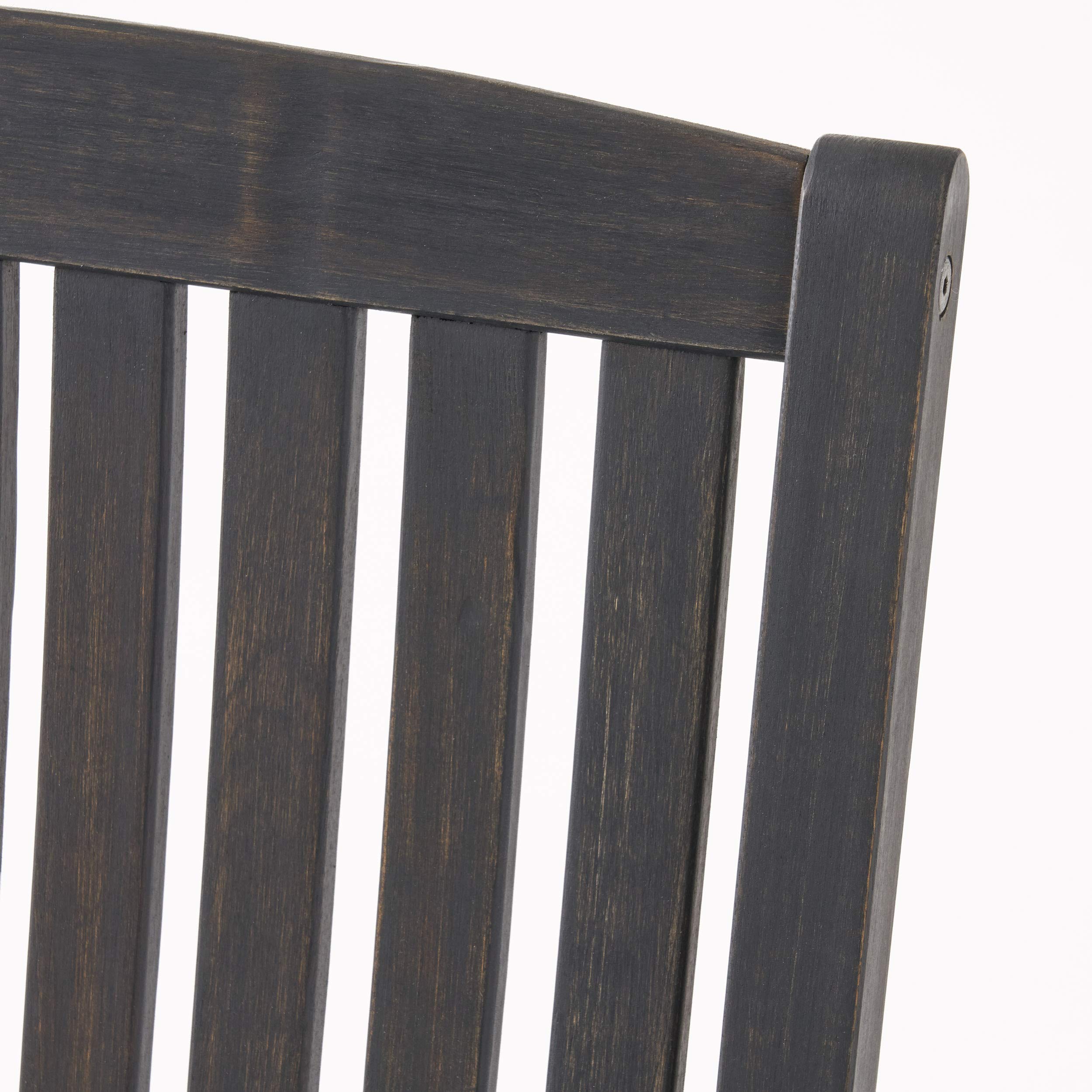 Premium Acacia Wood Outdoor Rocking Chairs Set of 2 - Dark Gray Patio Furniture for Garden, Porch & Backyard Relaxation
