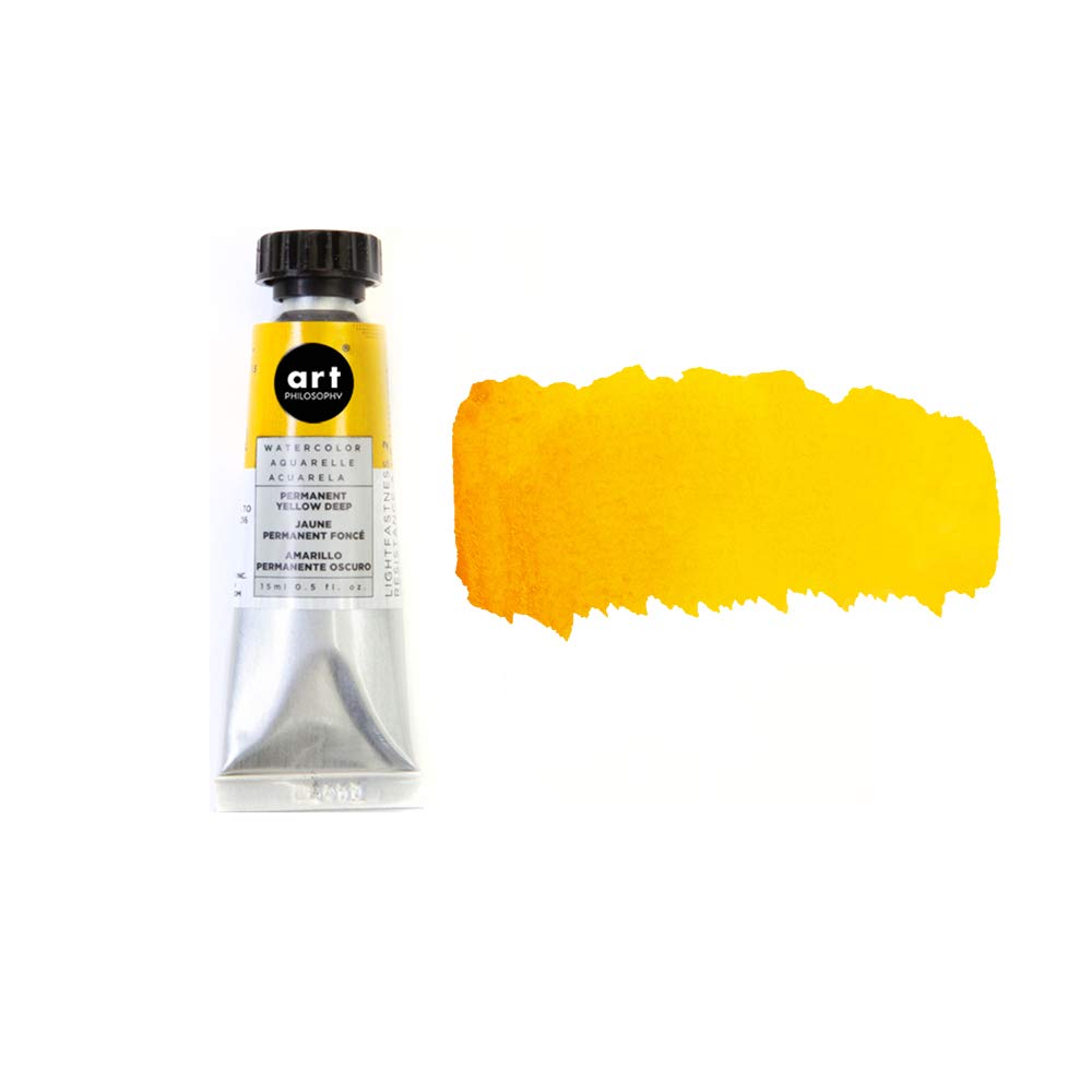 Art Philosophy® Professional Artist Grade Watercolor Paint Tubes - Permanent Yellow Deep (20ml) | Vibrant Pigments for Watercolor Painting, Illustration & Calligraphy | Studio & Outdoor Use