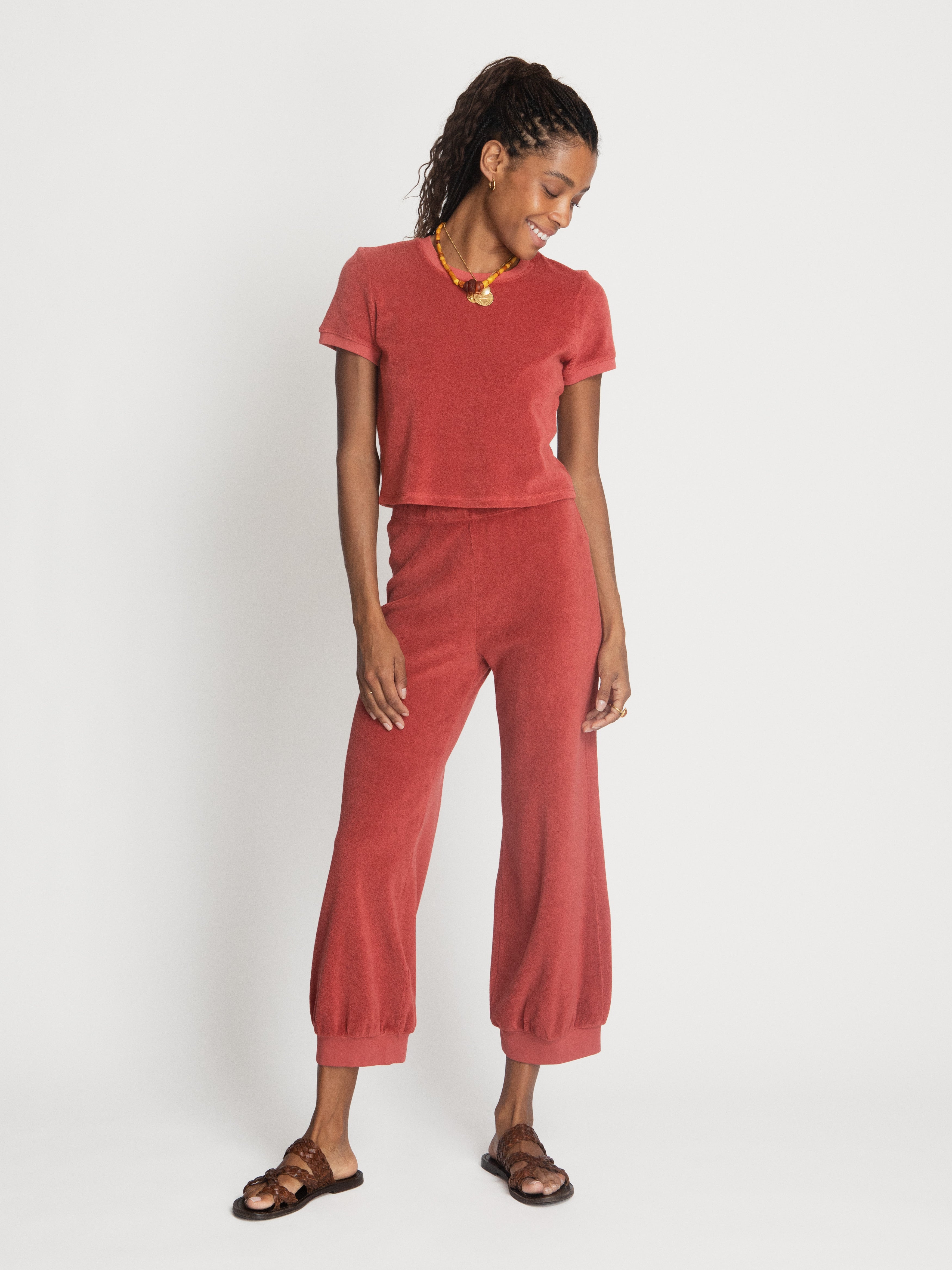 Toc x Suzie Kondi Carpi Crew Neck Tee in Paprika - Stylish Casual Women's T-Shirt for Everyday Wear & Street Fashion