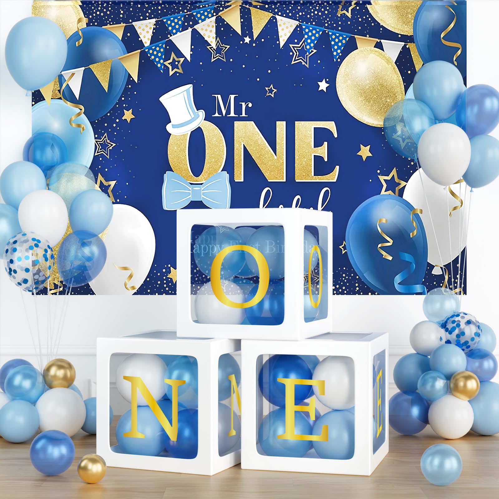 1st Birthday Decorations for Boys - Baby Boy First Birthday Party Supplies | Little Mr Onederful Theme Decor | One Year Old Birthday Party Ideas for Boys - Perfect for Baby's First Birthday Celebrations, Photo Backdrops & Cake Smash Sessions