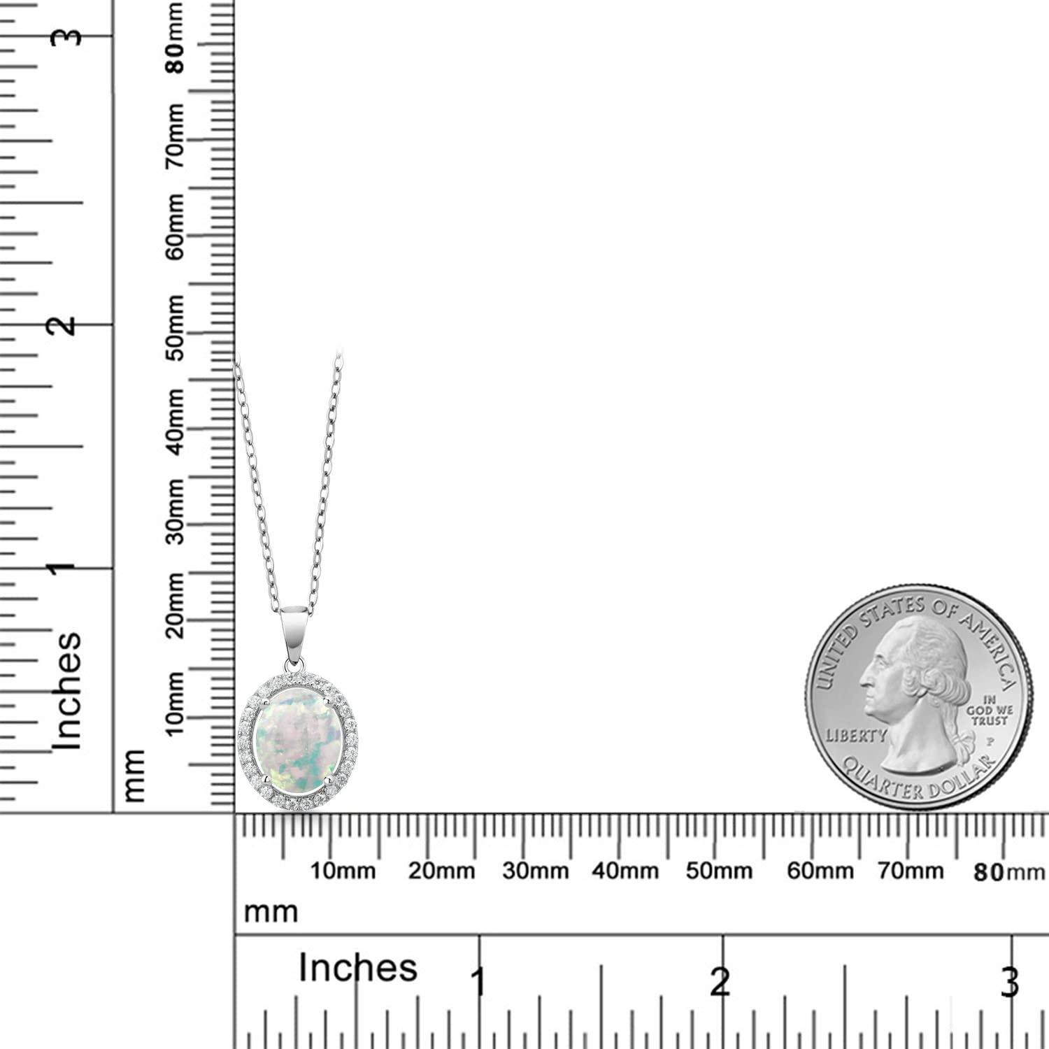 Gem Stone King 925 Sterling Silver 11X9MM Oval Birthstone & White Moissanite Halo Pendant Necklace for Women | 18 Inch Chain | Elegant Jewelry Gift for Birthday, Anniversary & Special Occasions