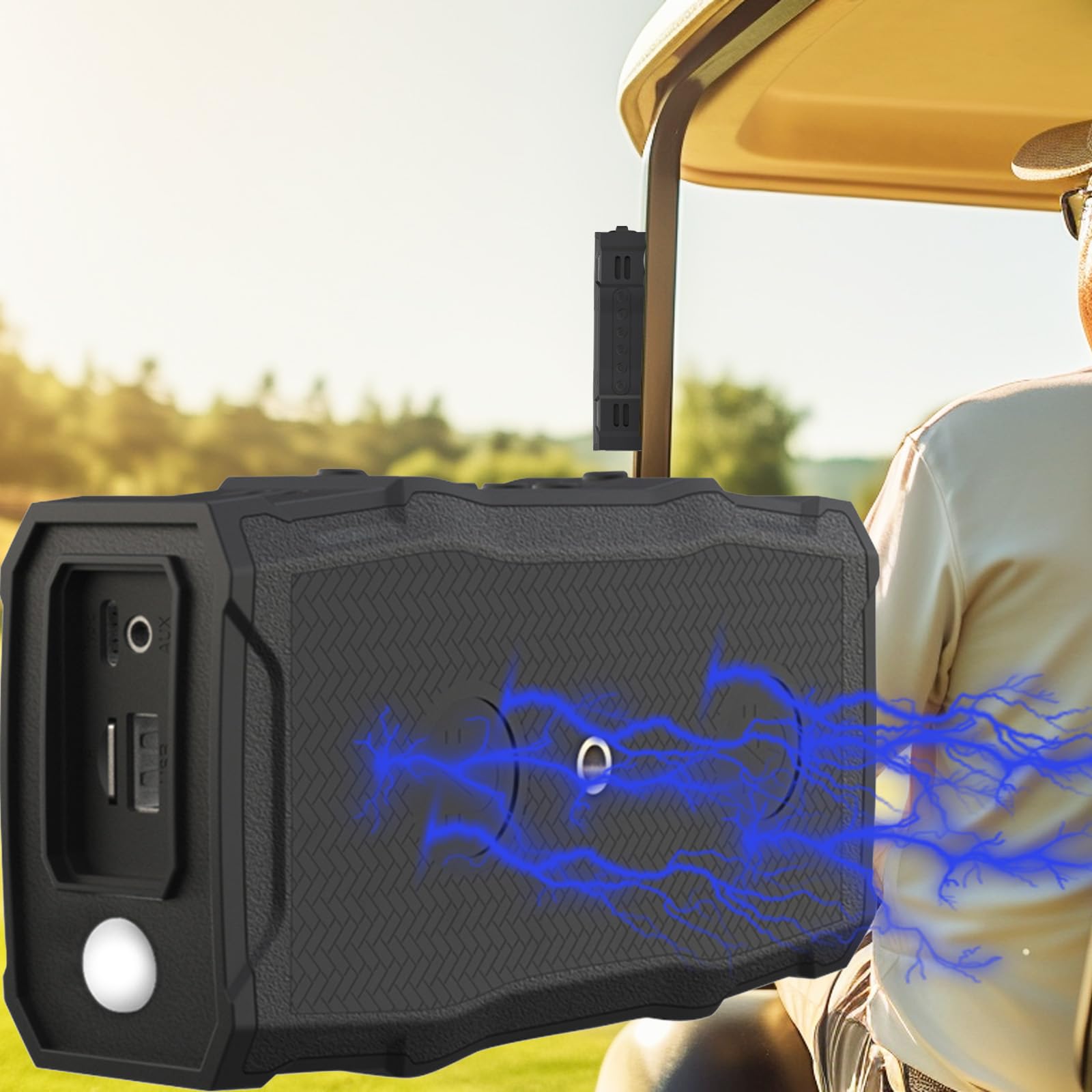 KILOGOGRAPH X8-30W Bluetooth Golf Speaker - Wireless Magnetic, IP67 Waterproof, 25H Playtime, Bluetooth 5.1, AUX/USB/SD - Perfect for Golf Carts, Outdoor Sports & Travel Gifts
