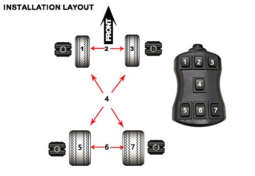 4 Corner Solenoid Valve Air Ride Manifold for 4 Air Bag Suspension System - 10ft 7-Switch Wired Remote Controller with 3/8