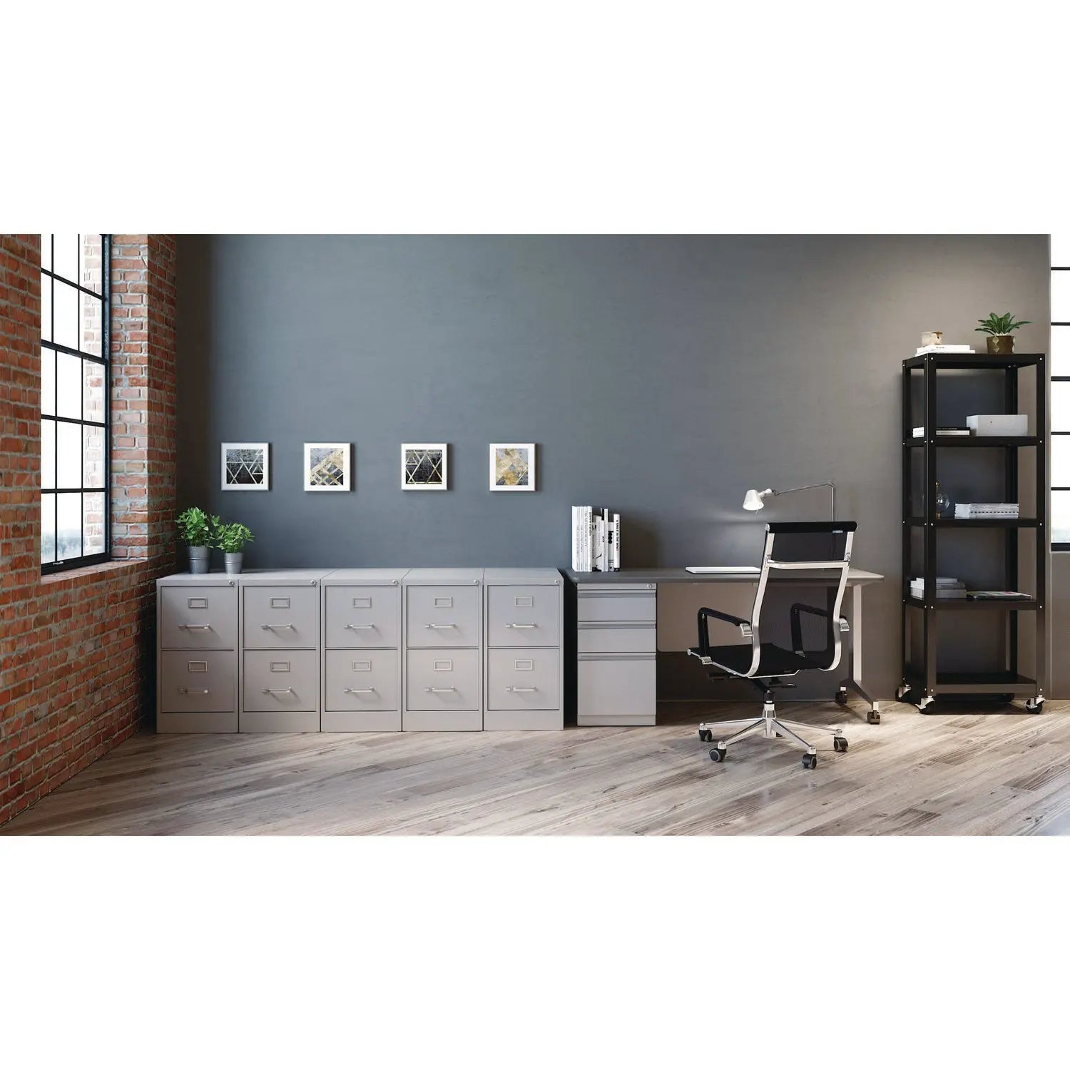Alera Two Drawer Vertical File Cabinet - Letter Size File Storage, Light Gray Office Organizer (15
