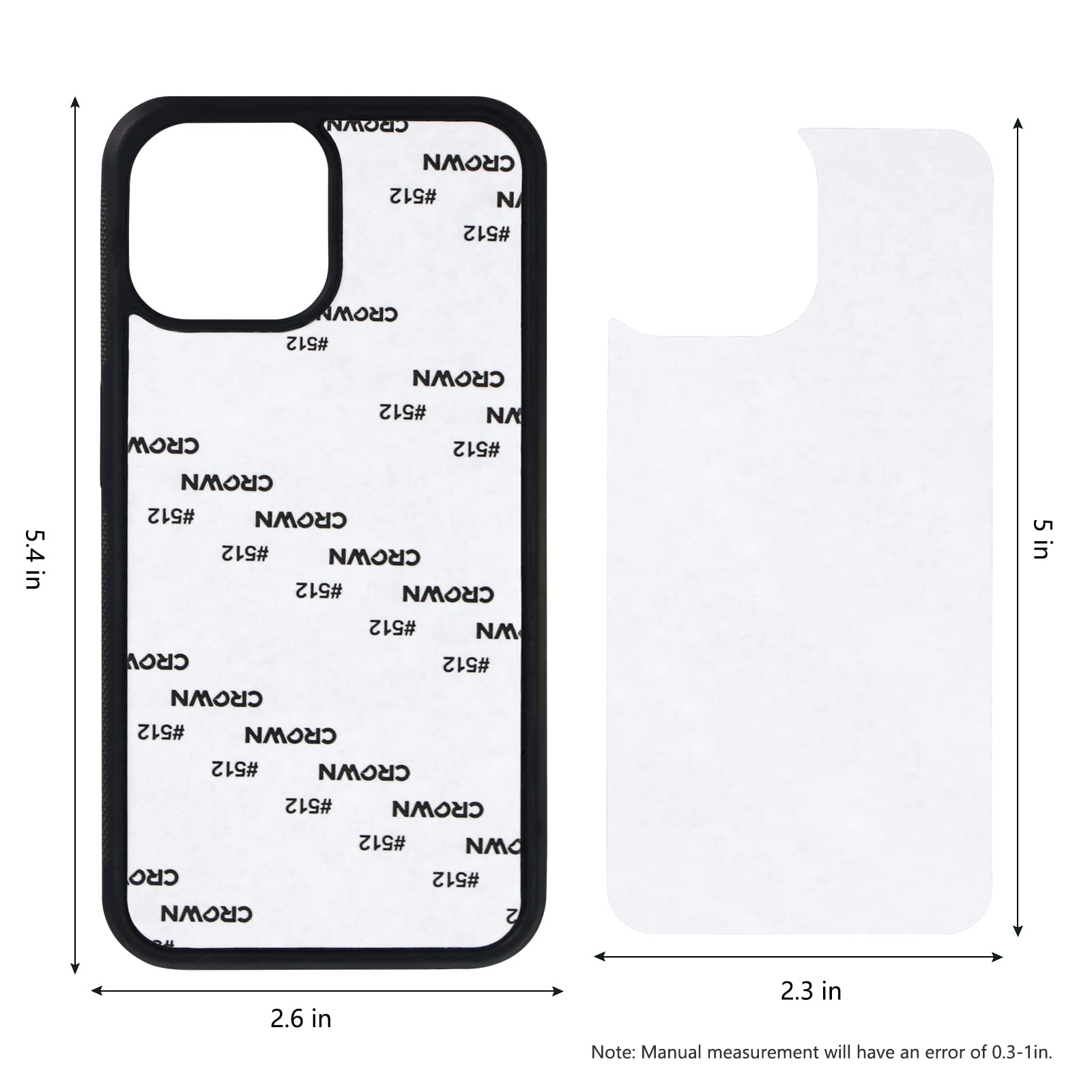 5-Pack Sublimation Phone Case for iPhone 13 Mini 5.4 Inch - Printable Blank Phone Covers for DIY Customization - Perfect for Personalized Gifts, Photo Printing & Creative Projects