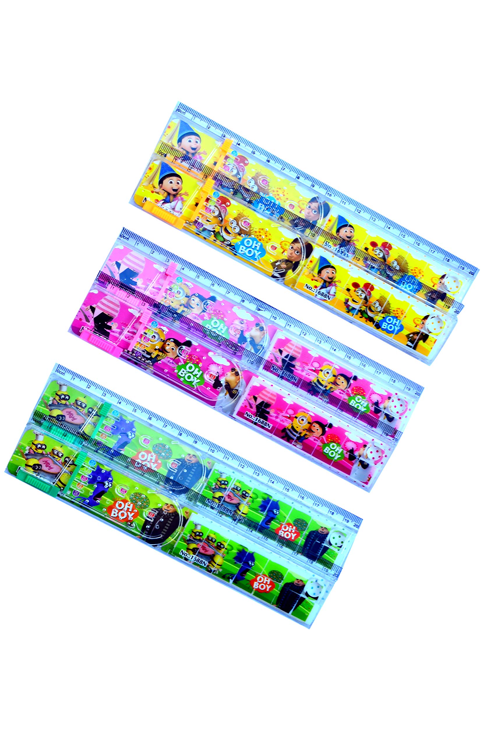 15cm Multifunctional Ciconia Ruler with Ball Game & Puzzle - 3-Pack School Supplies for Kids, Birthday Return Gifts | Perfect for Math Class, Homework & Party Favors (20cm Size)