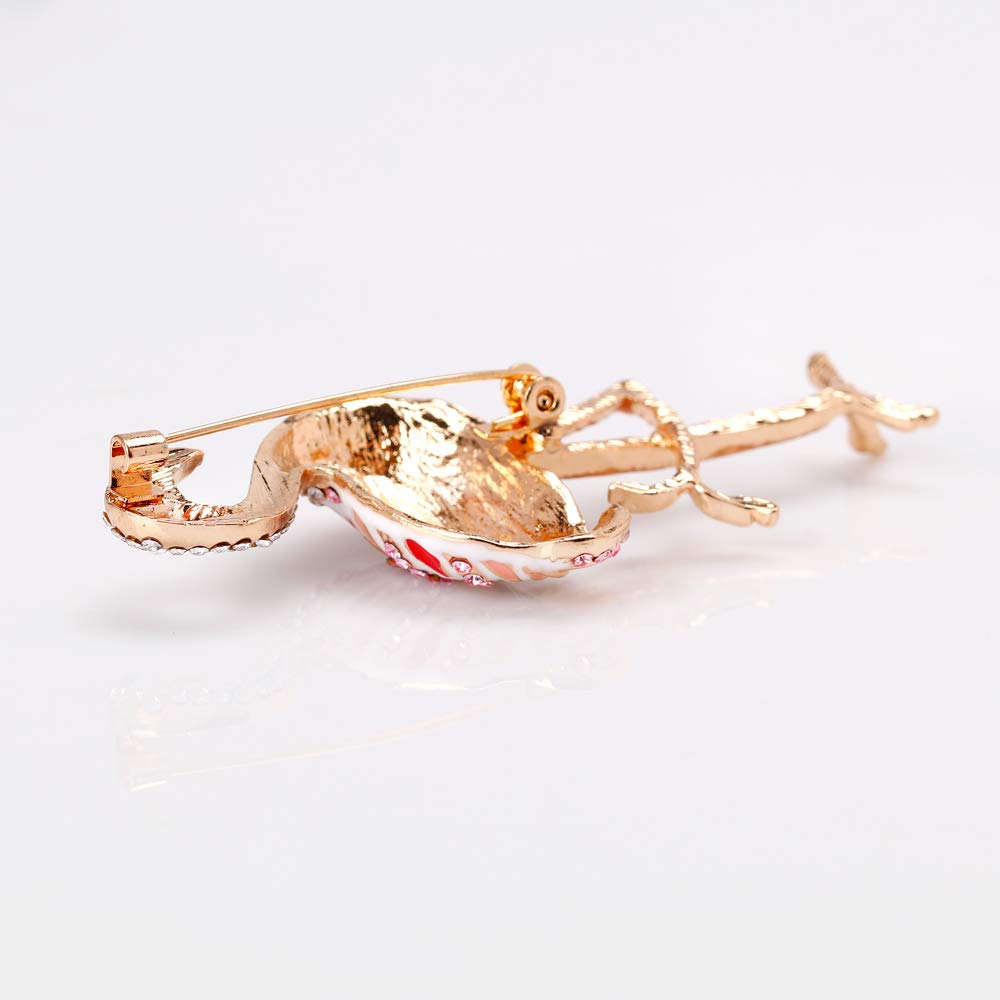 Sparkling Rhinestone Flamingo Brooch Pin for Women - Elegant Floral Corsage Jewelry for Dresses, Hats & Special Occasions