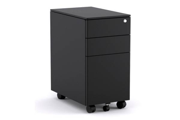 Slim Mobile Pedestal Stand - Adjustable Height Rolling Base for Monitors & TVs - Perfect for Office, Home, or Classroom Use