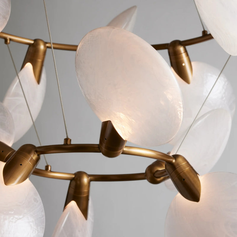 Lyla 2 Tiered Halo Chandelier - Modern Crystal Ceiling Light Fixture for Dining Room, Living Room & Bedroom - Elegant Lighting Decor for Home & Wedding