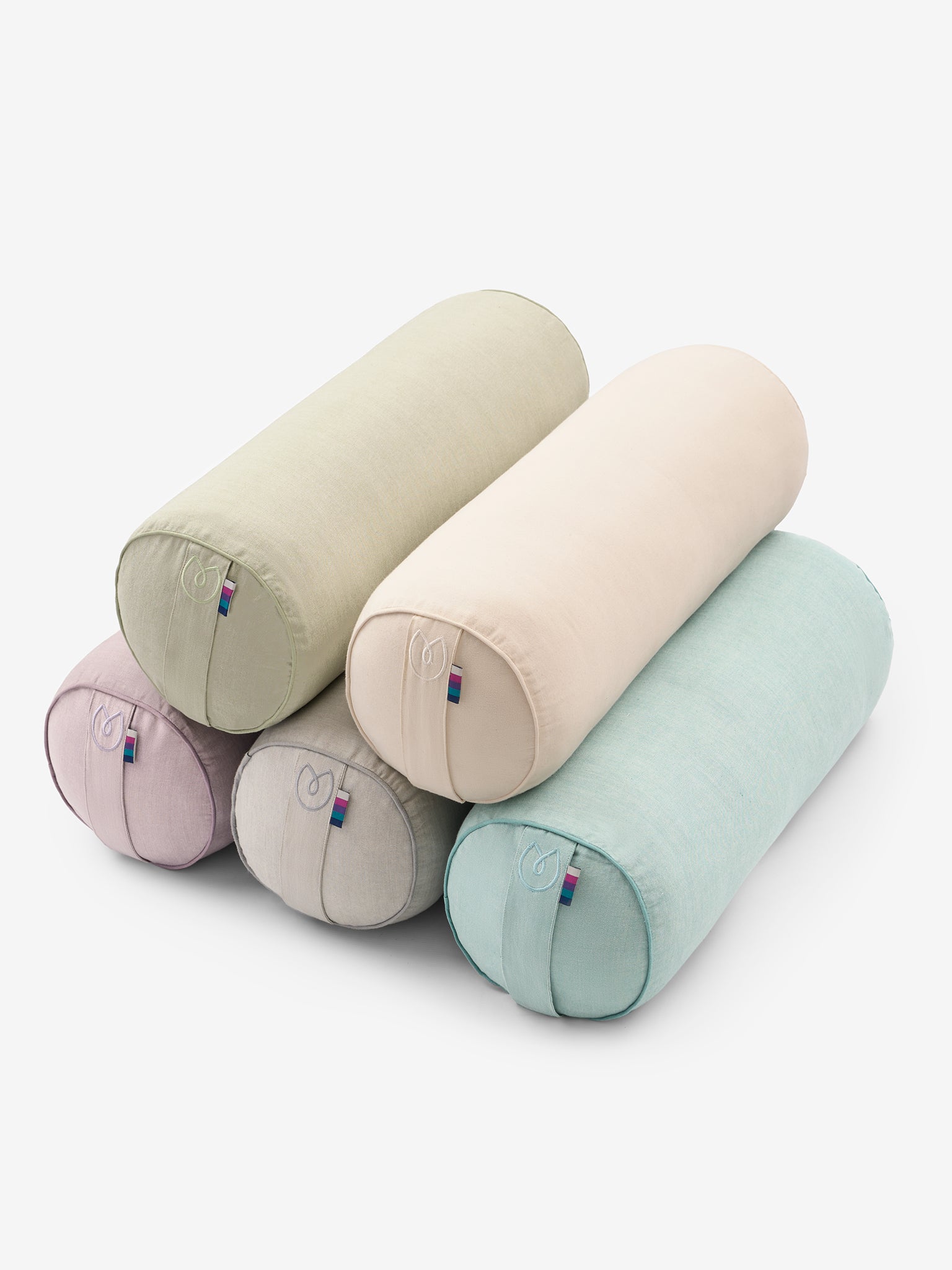 Organic Cotton Chambray Buckwheat Yoga Bolster Pillow - Set of 4 for Yoga, Meditation & Home Relaxation Support