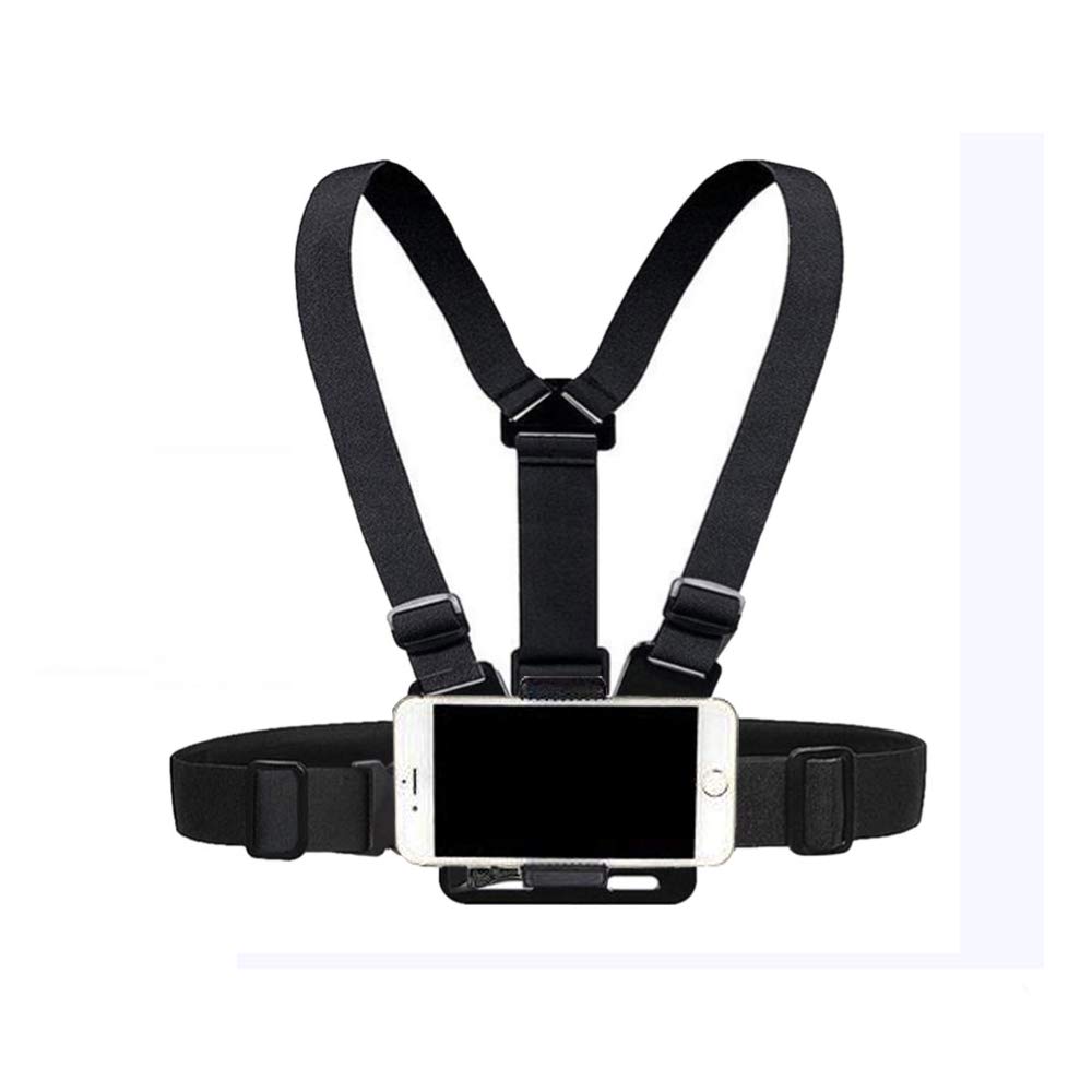Universal Phone Mount for Vlogging & Hands-Free Recording - Adjustable Chest/Neck Strap & Desk Stand Compatible with iPhone 16/15/14/13/12/11 Pro Max/Xs/X & Samsung Galaxy S24/S23/S22/S21 - Perfect for Travel Vlogging, Live Streaming, Cooking Videos & Workout Recording