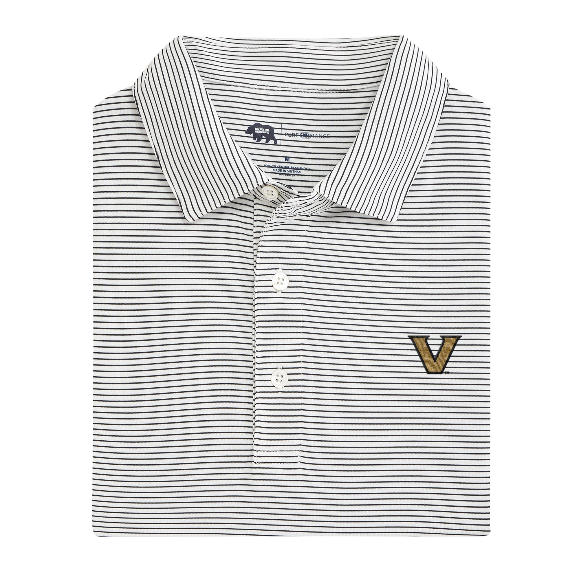 Birdie Stripe Vanderbilt Performance Polo Shirt for Men - Moisture-Wicking, Breathable & Quick-Dry Golf & Tennis Polo Top for Sports & Casual Wear
