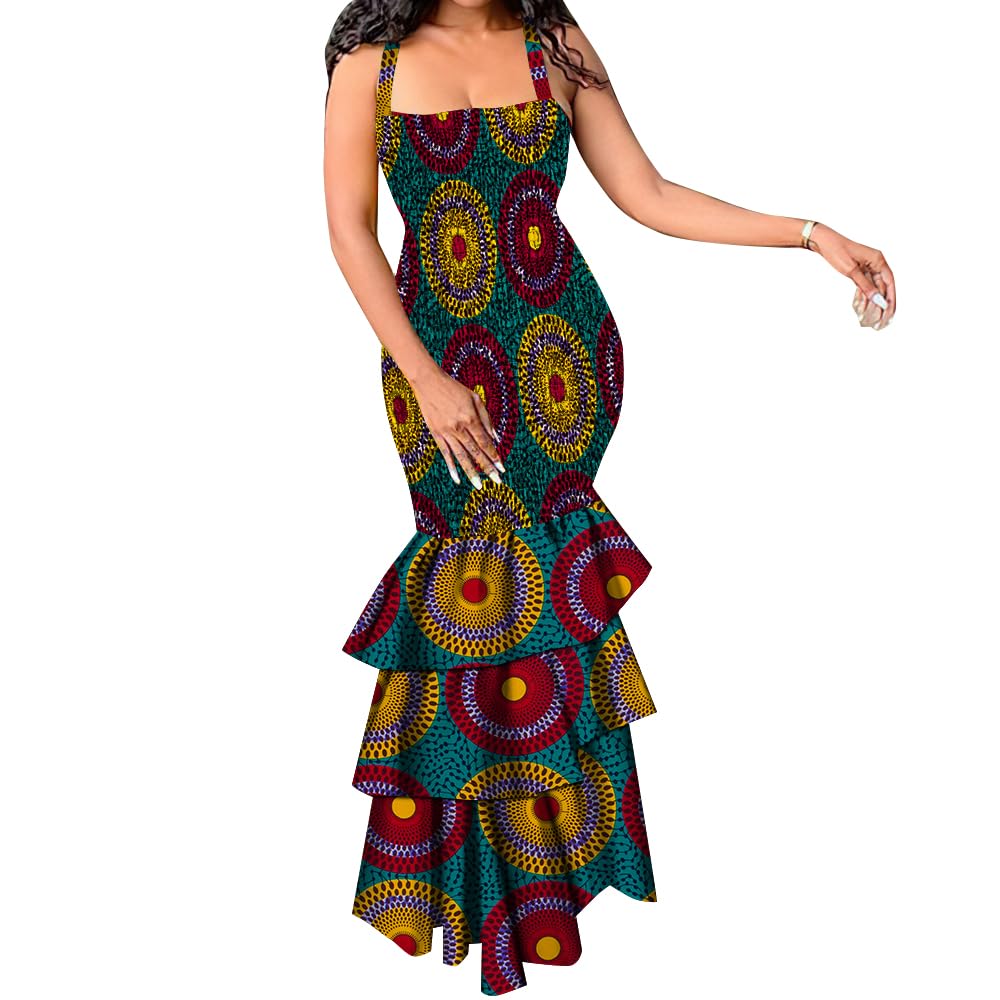African Print Halter Dress for Women - Sexy Dashiki Dress with Vibrant Tribal Patterns - Perfect for Parties, Weddings & Cultural Events