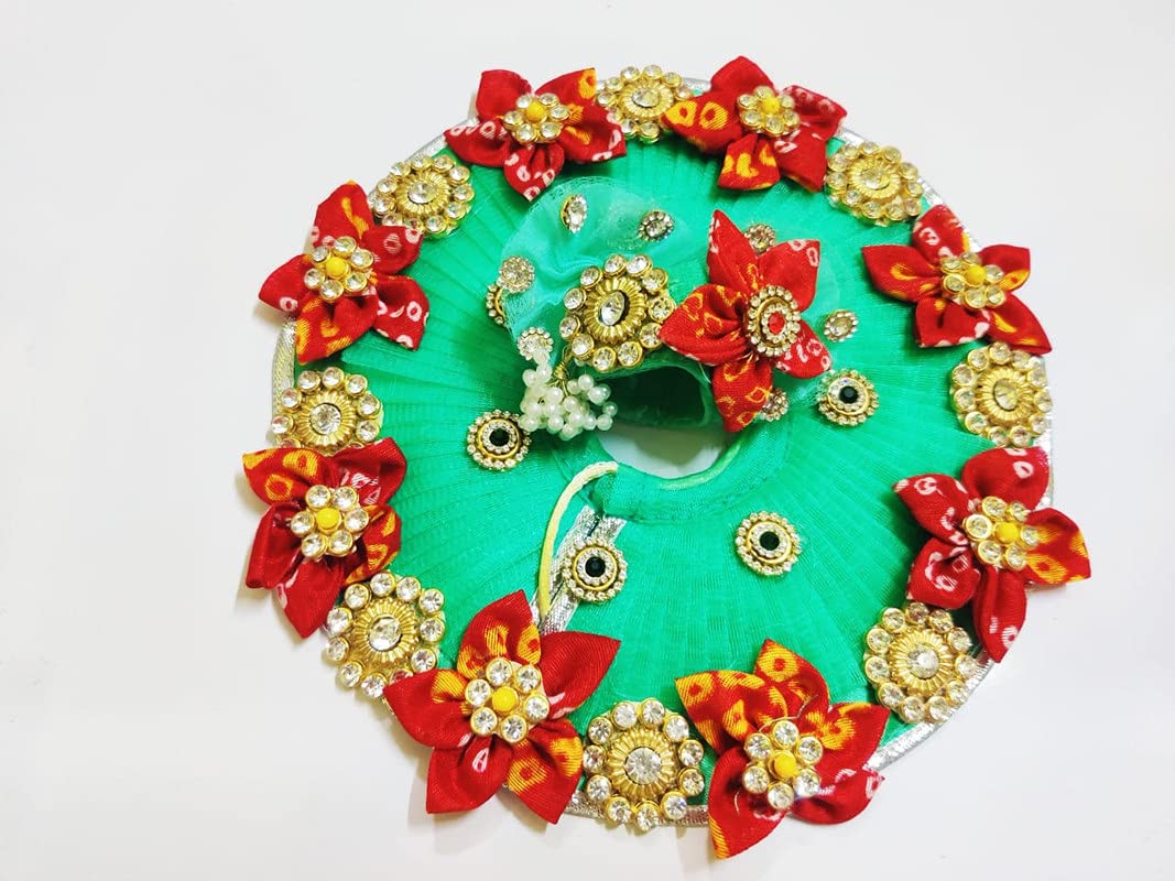 Premium Laddu Gopal Designer Dress for Lord Krishna - Size 4 (RK_378) | Handmade Indian Deity Outfit for Puja, Temple Festivals & Home Decor