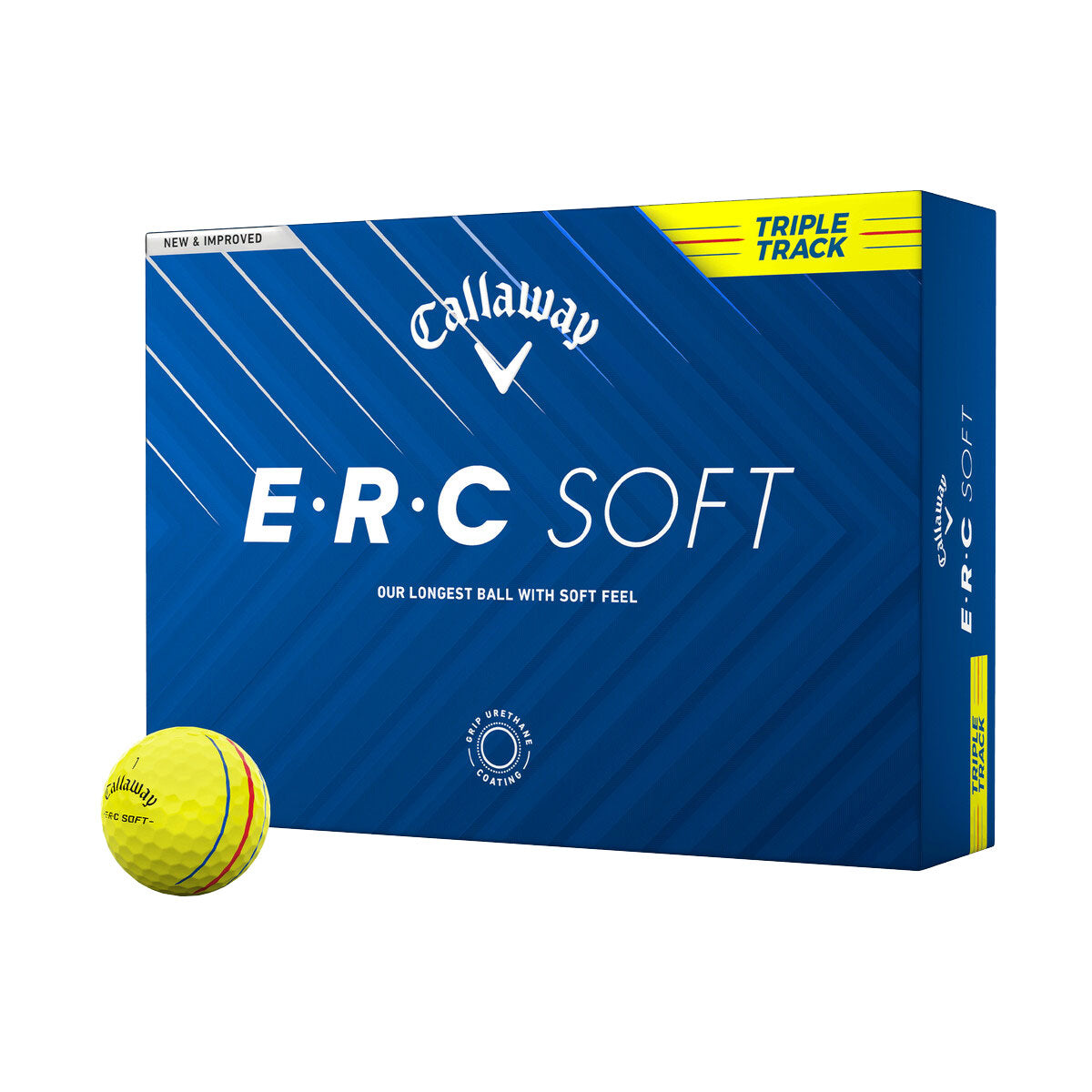 Callaway ERC Soft Triple Track Golf Balls - 12 Pack for Enhanced Alignment & Distance | Perfect for Practice & Tournament Play