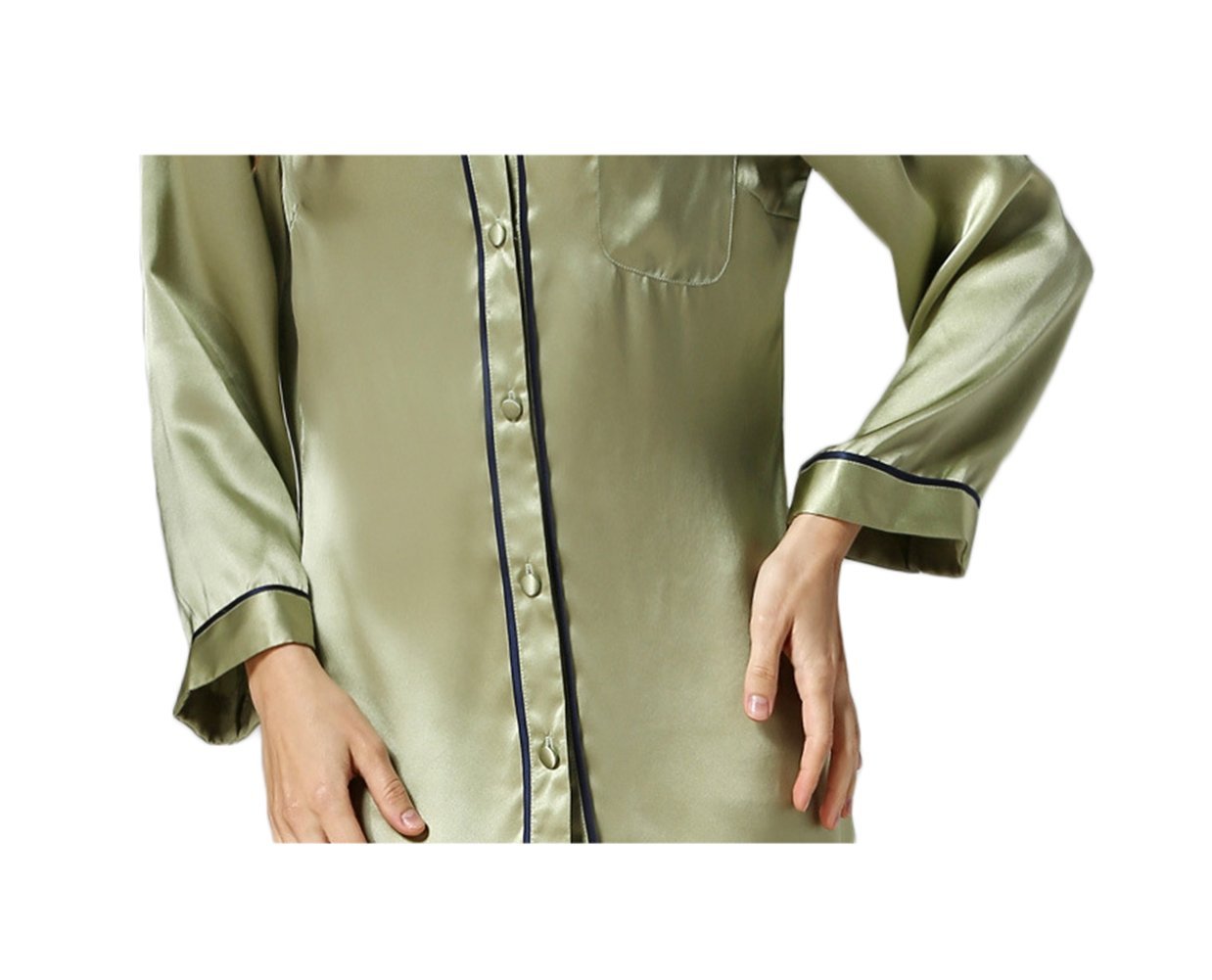 CLC Women's 100% Pure Mulberry Silk Nightshirt - Soft Luxury Sleepwear Pajama Nightgown for Comfortable Sleep & Relaxation at Home