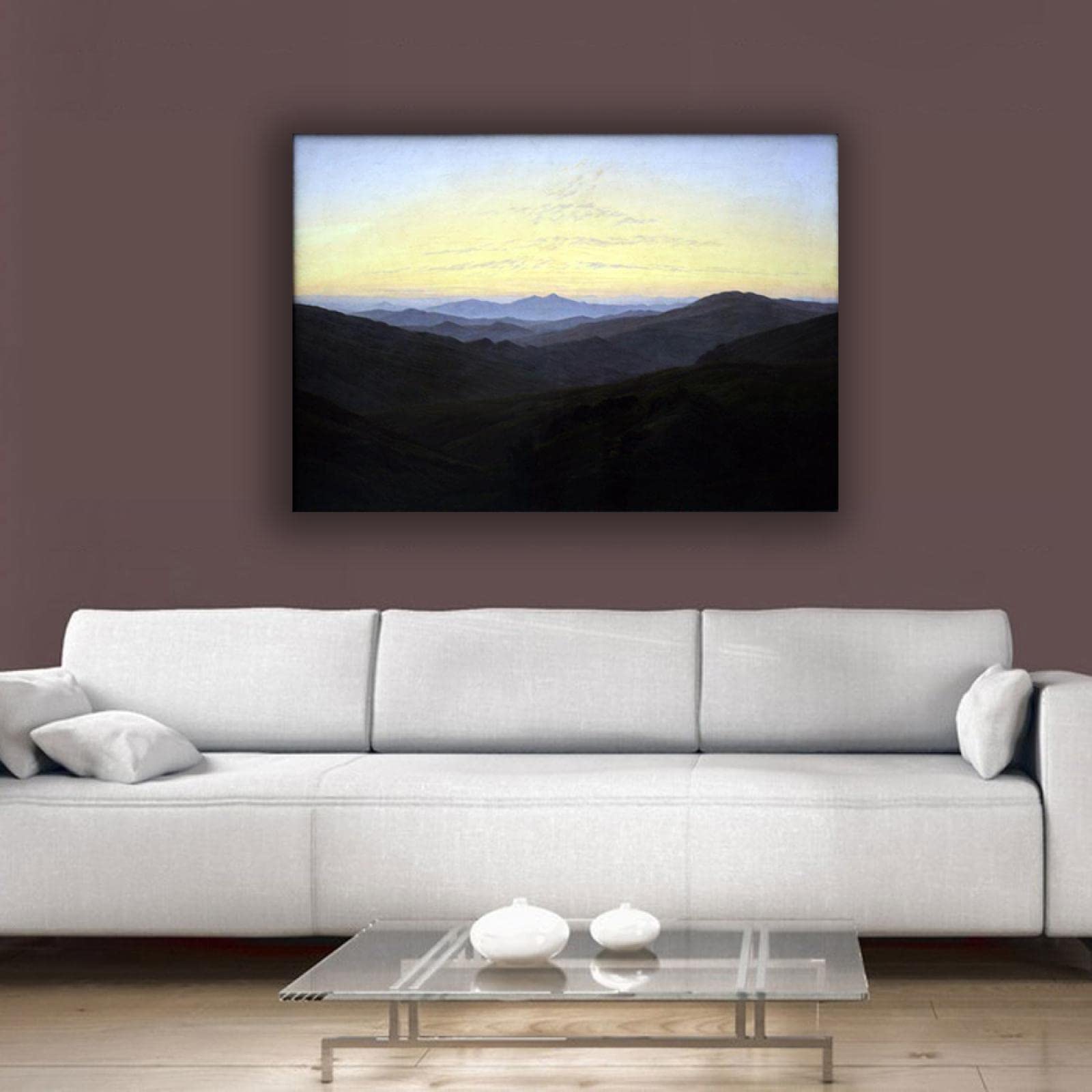 Caspar David Friedrich 'The Riesengebirge' Framed Canvas Print - Premium Wall Art Poster for Home & Office Decor (80x116cm) - Perfect for Living Rooms, Bedrooms & Study Spaces