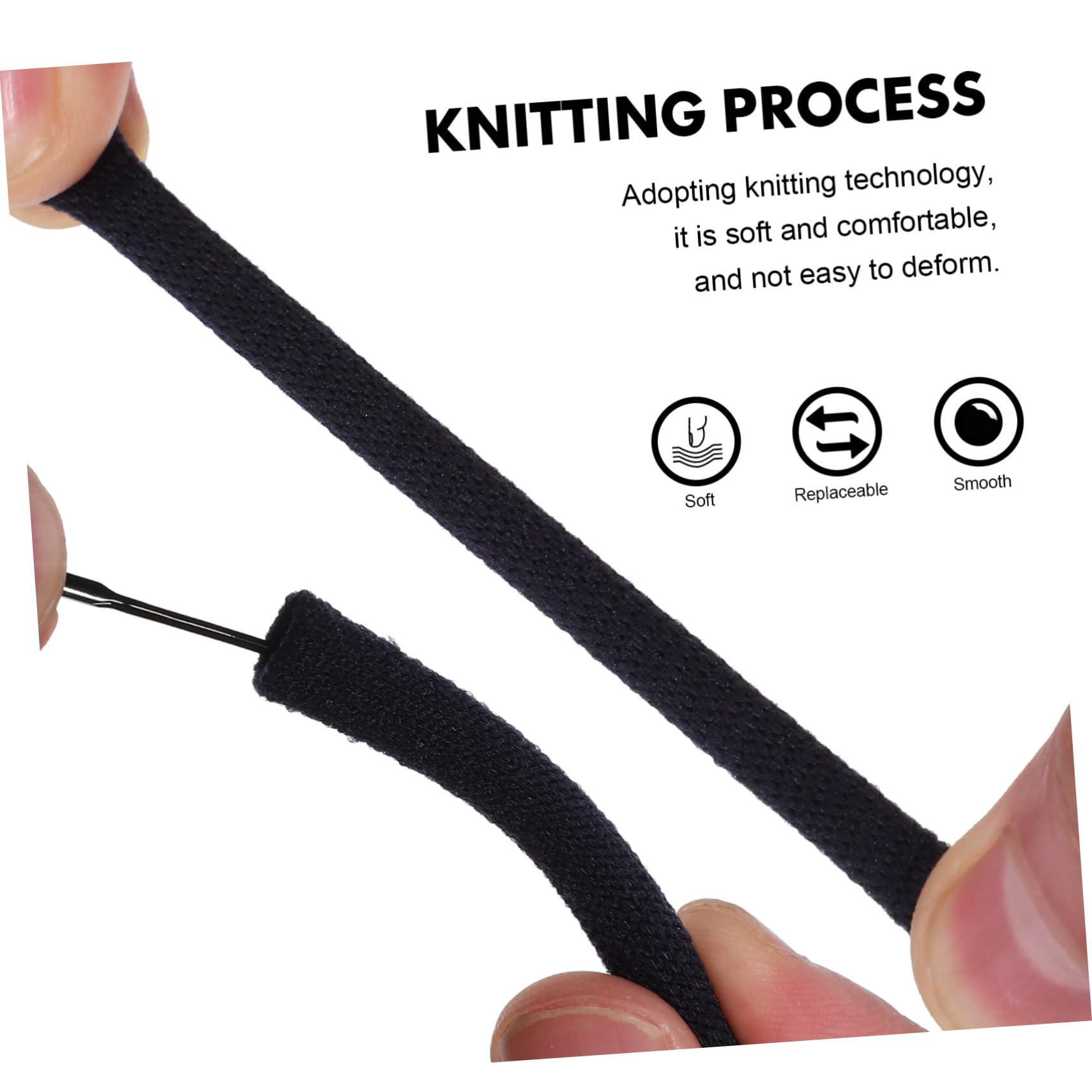 HAPINARY 2 Pairs Glasses Ear Hooks - Comfortable Glasses Cushions & Replacement Arms for Eyewear - Anti-Slip Temple Grips & Retainers - Perfect for Reading Glasses, Sunglasses & Computer Glasses (Elastane Material)
