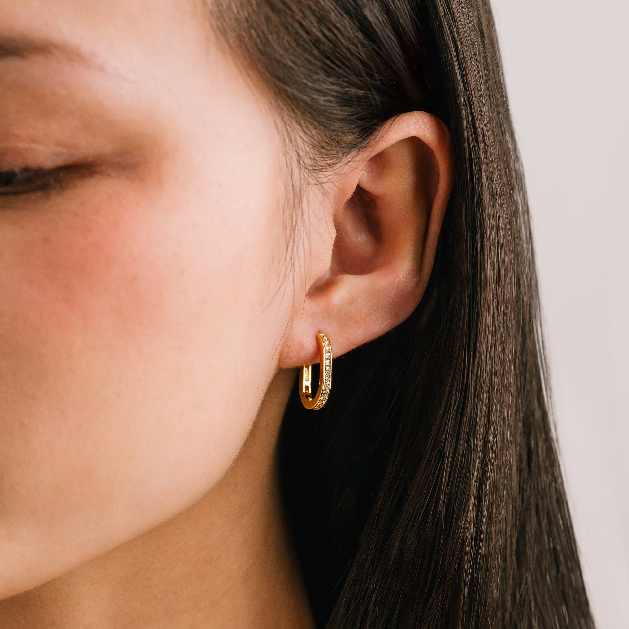 Solana Paperclip Hoop Earrings - Trendy Minimalist Gold Plated Dangle Earrings for Women | Perfect for Everyday Wear, Office & Date Night