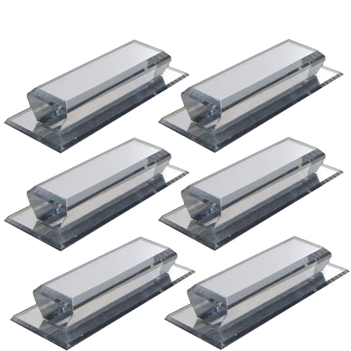 Gordon Glass Large Clear Beveled Self-Stick Mirrored Acrylic Cabinet Pulls - Pack of 6 for Kitchen, Bathroom & Furniture Drawer Handles