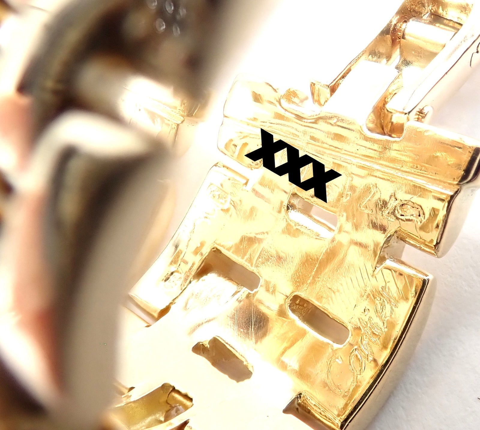 Authentic Cartier Maillon Panthere 18K Gold Diamond Five Row Link Earrings - Luxury Jewelry for Women, Perfect for Parties, Weddings & Special Occasions