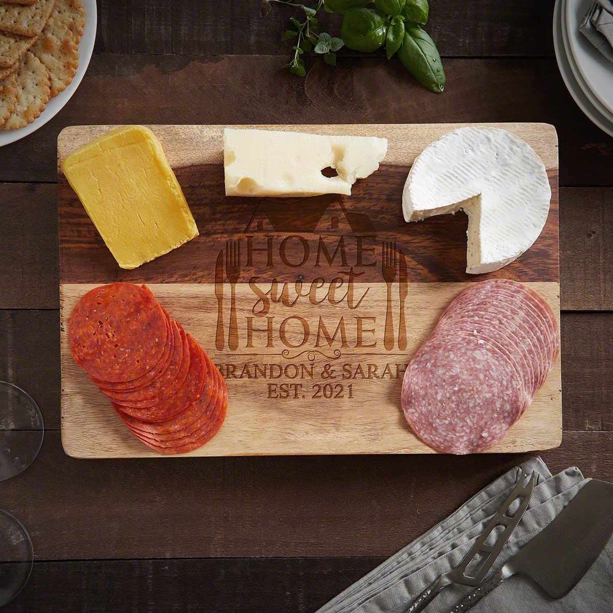 Personalized Cutting Board - Custom Engraved Wooden Chopping Board for Kitchen, Housewarming Gift & Wedding Present | Perfect for Home Decor, Cooking & Entertaining