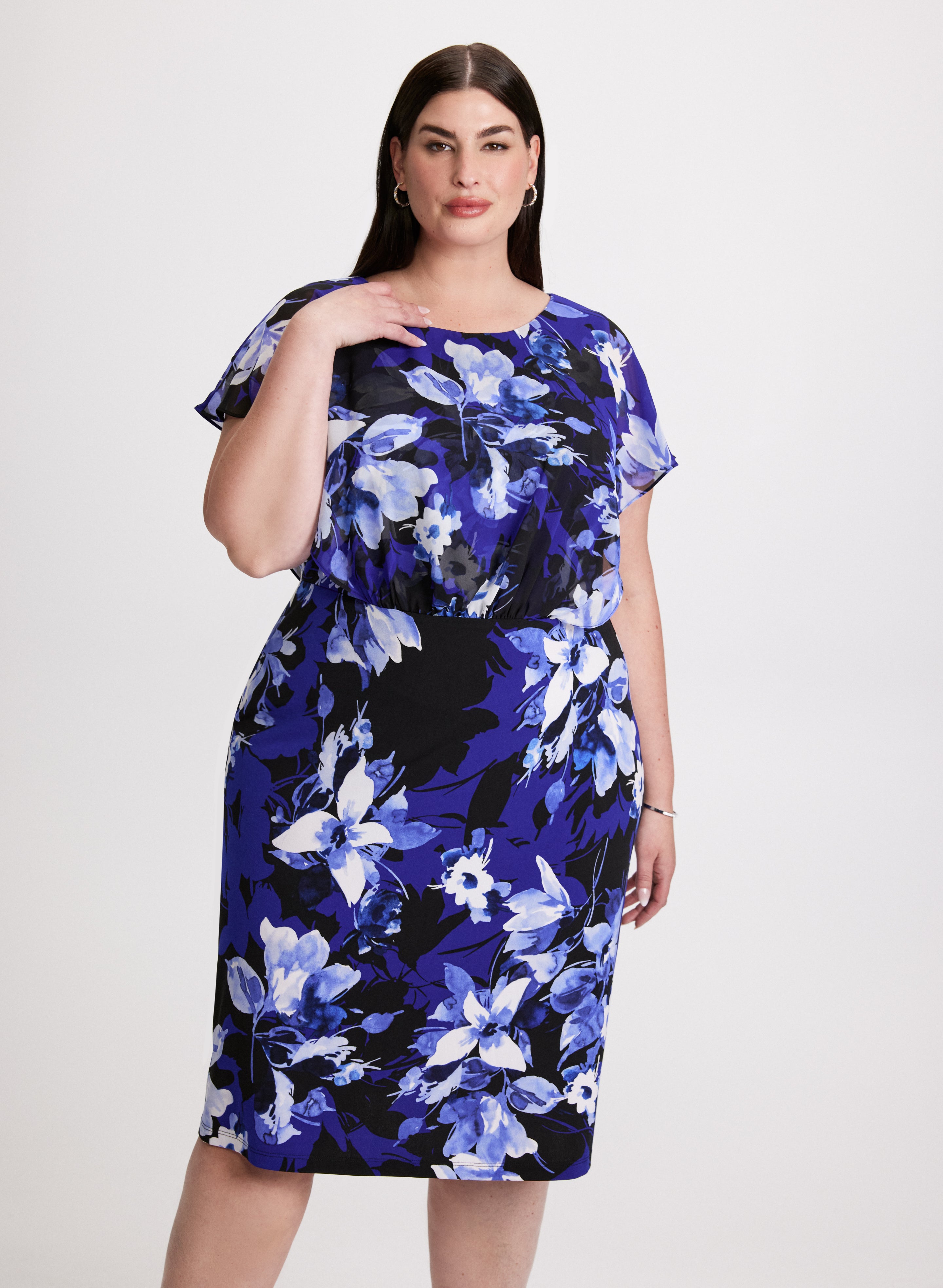 Floral Print Dress for Women - Summer Flowy Maxi Dress with V-Neck & Long Sleeves - Perfect for Beach Vacation, Garden Party & Date Night