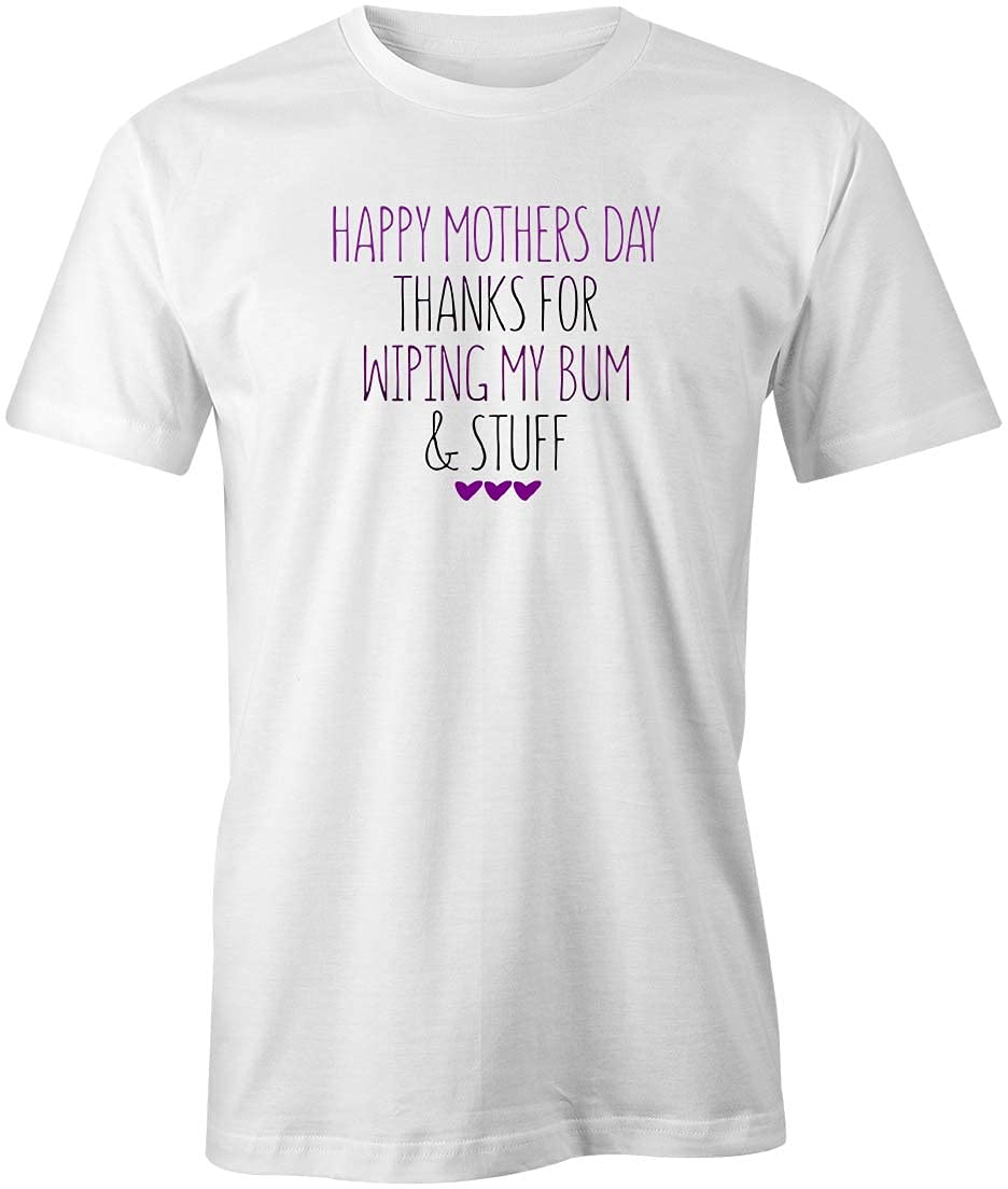 Funny Mother's Day Wiping Bum T-Shirt | Printed Graphic Tee for Women | White Cotton Casual Shirt | Perfect Gift for Mom, Wife, Daughter | Great for Parties, Family Gatherings & Everyday Wear