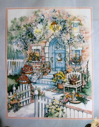Premium No Count Cross Stitch Kit #50715 - Beautiful Kitchen Garden Picture for Home Decor, DIY Embroidery Gift for Beginners (16x12 Inch)