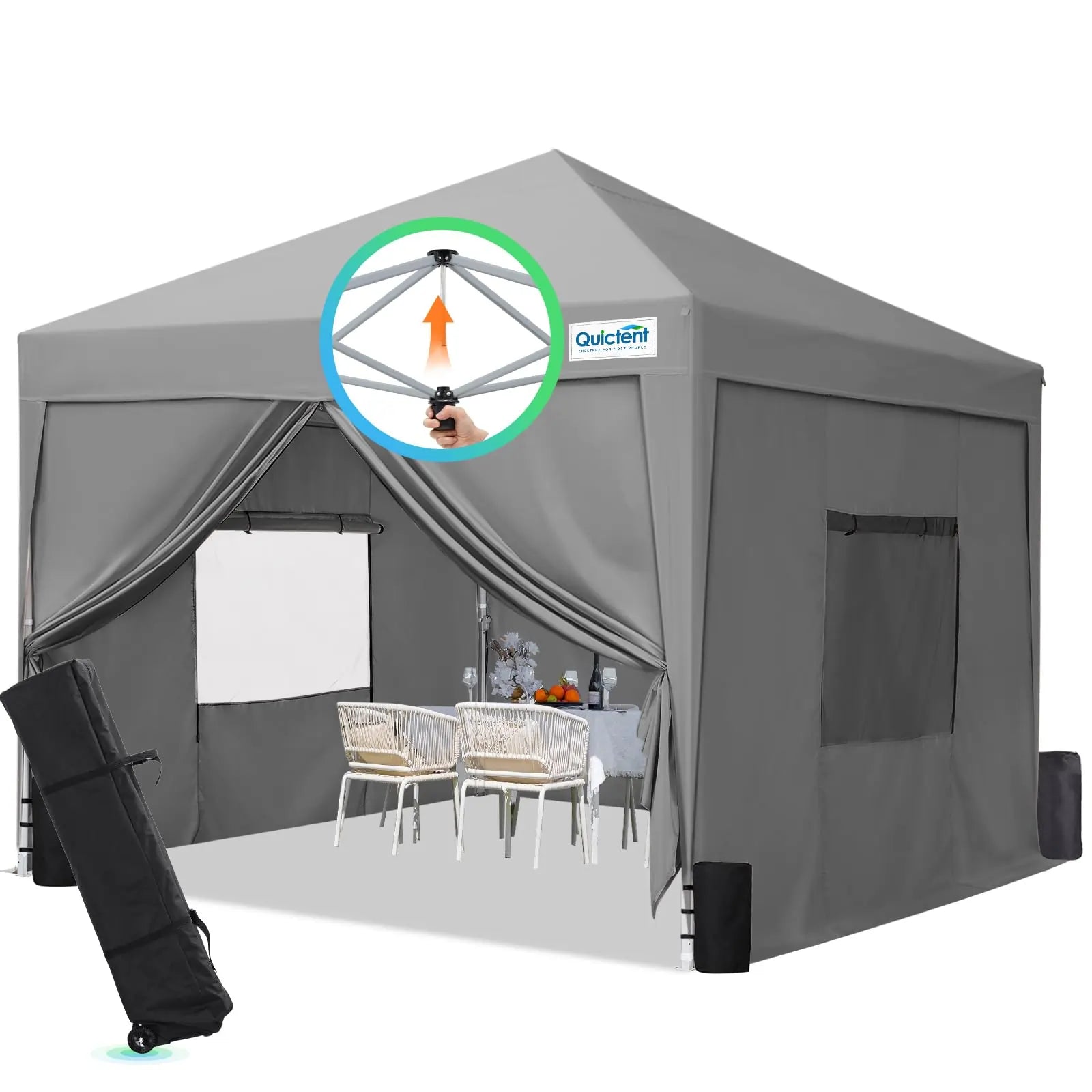 8' x 8' Pop Up Privacy Canopy Tent with Removable Side Walls - Perfect for Outdoor Events, Beach Parties, and Backyard Gatherings