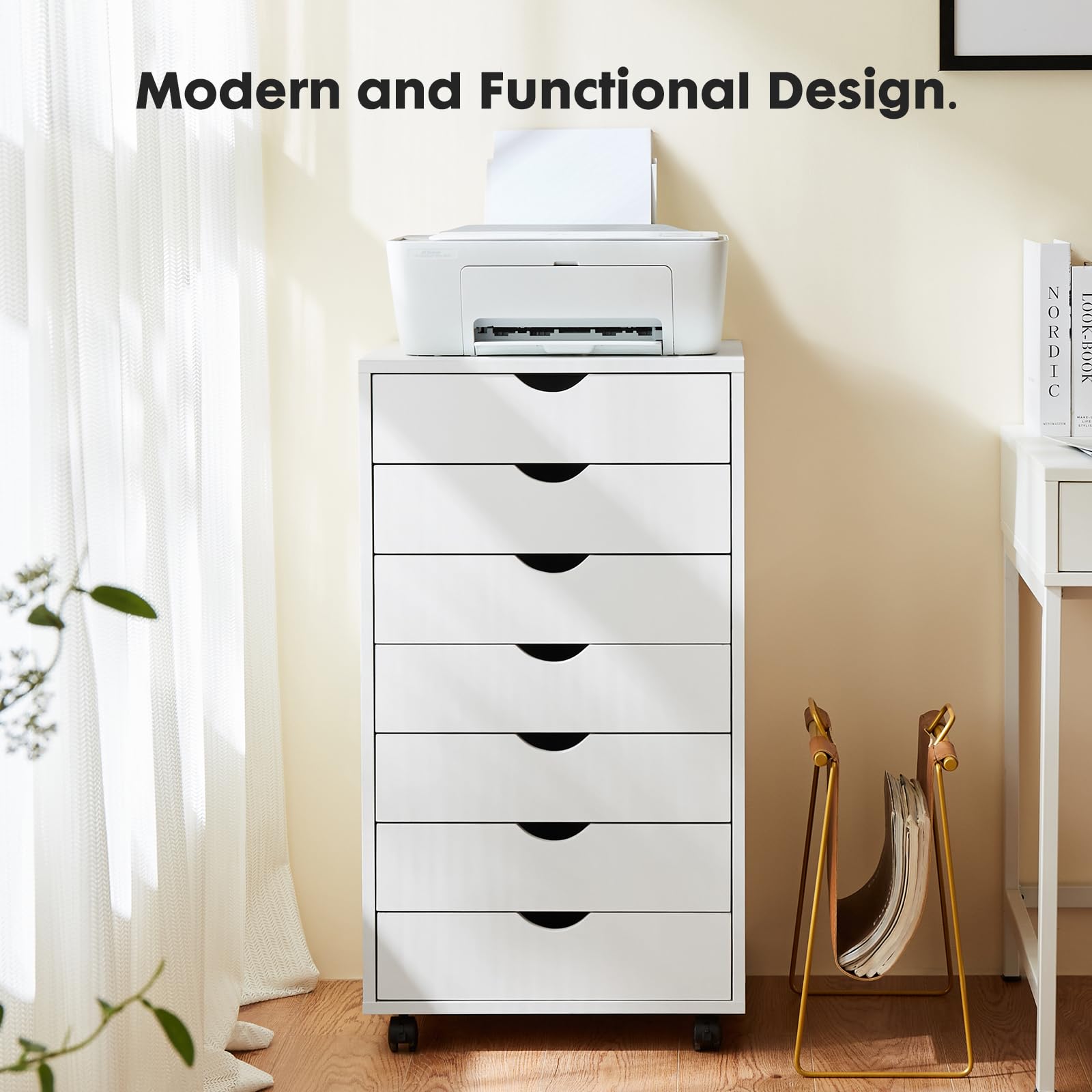 7-Drawer Wood Lateral File Cabinet - Office Storage Cabinet for Printer Stand, Home & Office Organization - Perfect for Home Office, Study Room & Workspace Storage