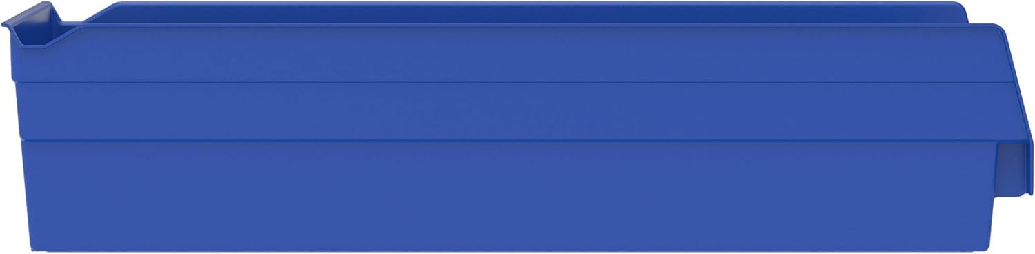 Akro-Mils 30138 Heavy Duty Plastic Shelf Bins - 12 Pack Blue Storage Bins (18