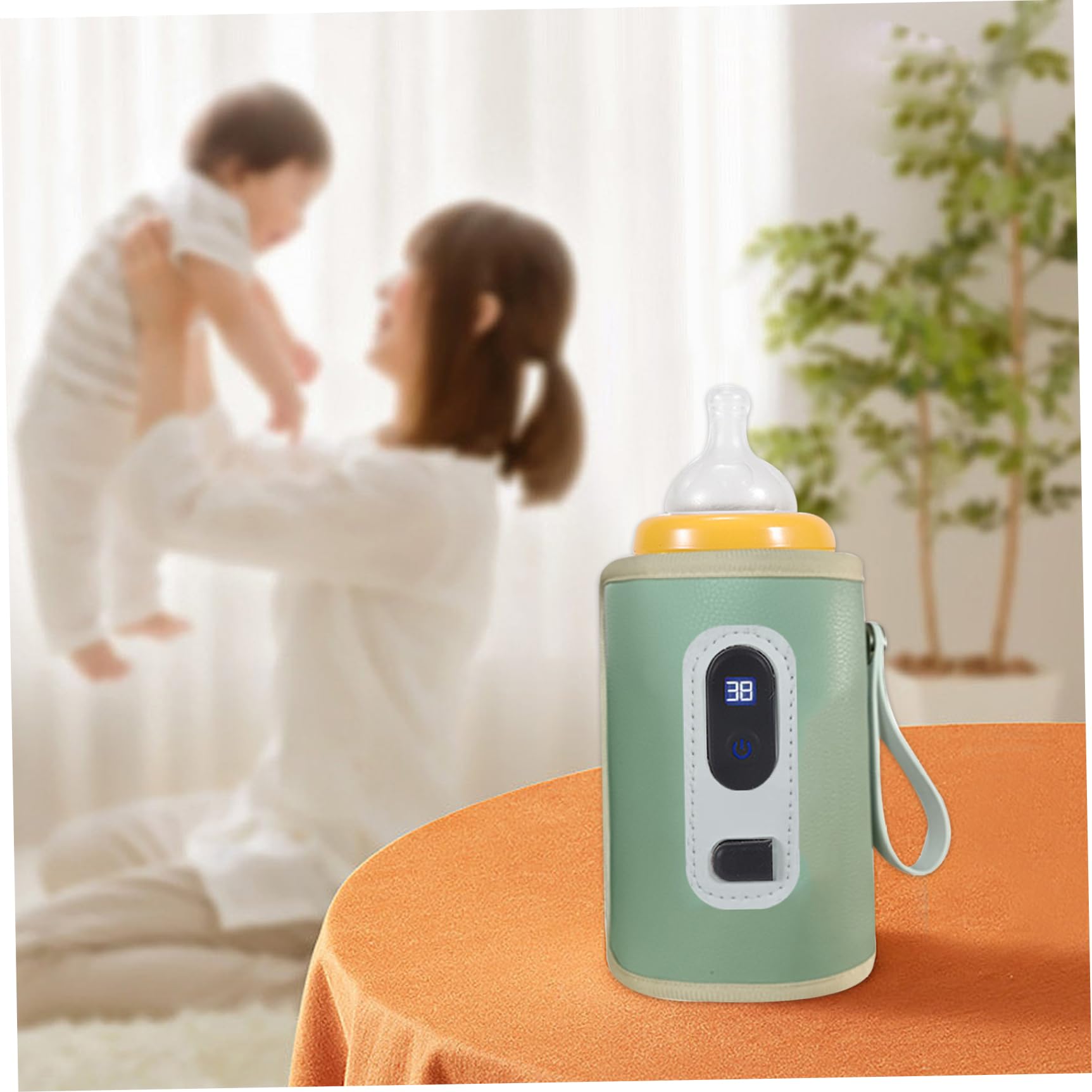 **USB Baby Bottle Warmer - 5 Adjustable Temperature Settings with LCD Display, Portable Breast Milk Bottle Heating Bag for Indoor & Outdoor Use - Perfect for Travel, Home, and On-the-Go Parents**