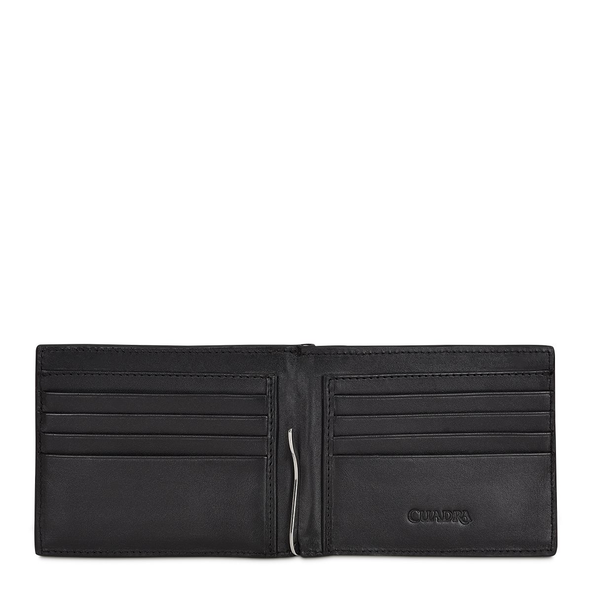 Premium B3042VE Cuadra Black Casual Fashion Deerskin Bi-Fold Wallet for Men - Stylish & Durable Leather Wallet for Everyday Use, Travel & Business