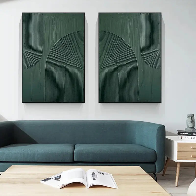 Abstract Tranquility Wall Art Set of 2 - Modern Minimalist Canvas Paintings for Living Room, Bedroom & Office Decor #WS019