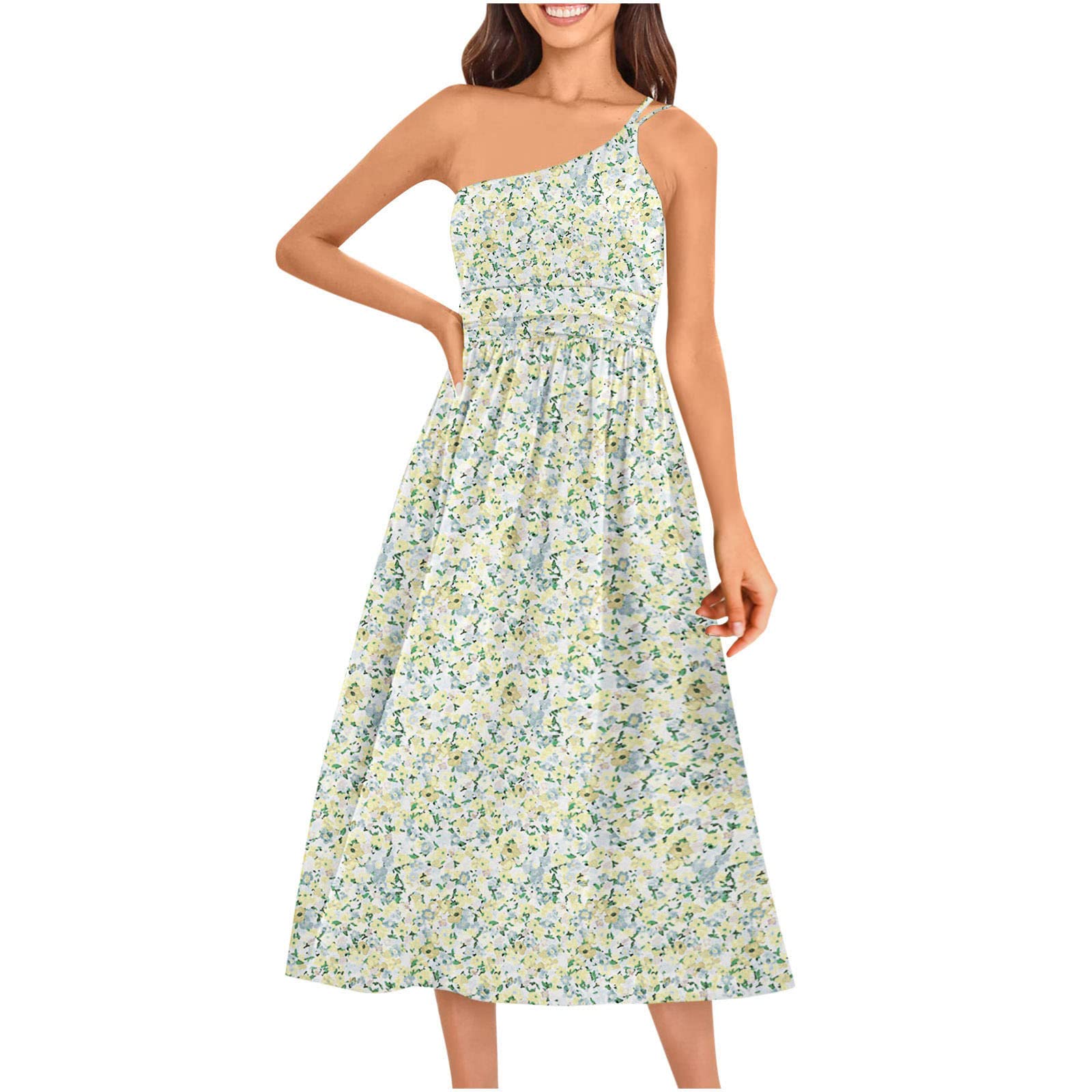Stylish Women's Bodycon Summer Dresses - Sleeve & Sleeveless Options, Casual Long Smocked Dress with Slit & Strap | Perfect for Beach Vacations, Date Nights & Summer Parties
