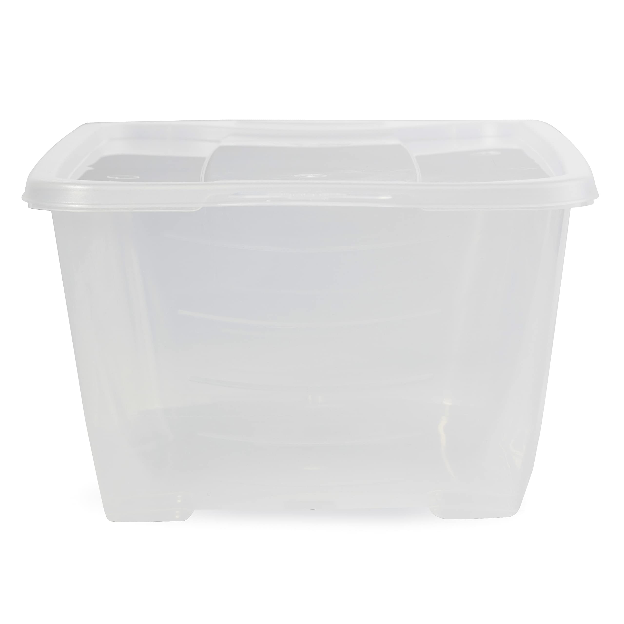 50-Pack Clear 6-Liter Plastic Storage Boxes with Lids - Stackable Shoe, Accessory & Closet Organizer for Home, Office & Travel Use